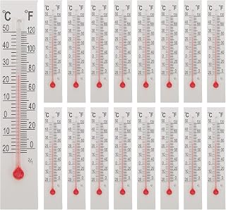 Compact Glass Tube Thermometer with Dual Scale Card Mount 30pcs
