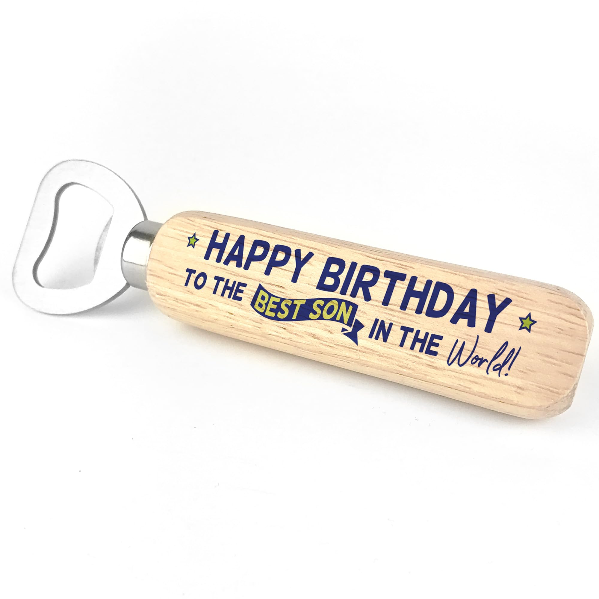 Red Ocean Best Son Gift Wooden Beer Bottle Opener 16th 18th 21st Birthday Gift for Son from Mum Daughter