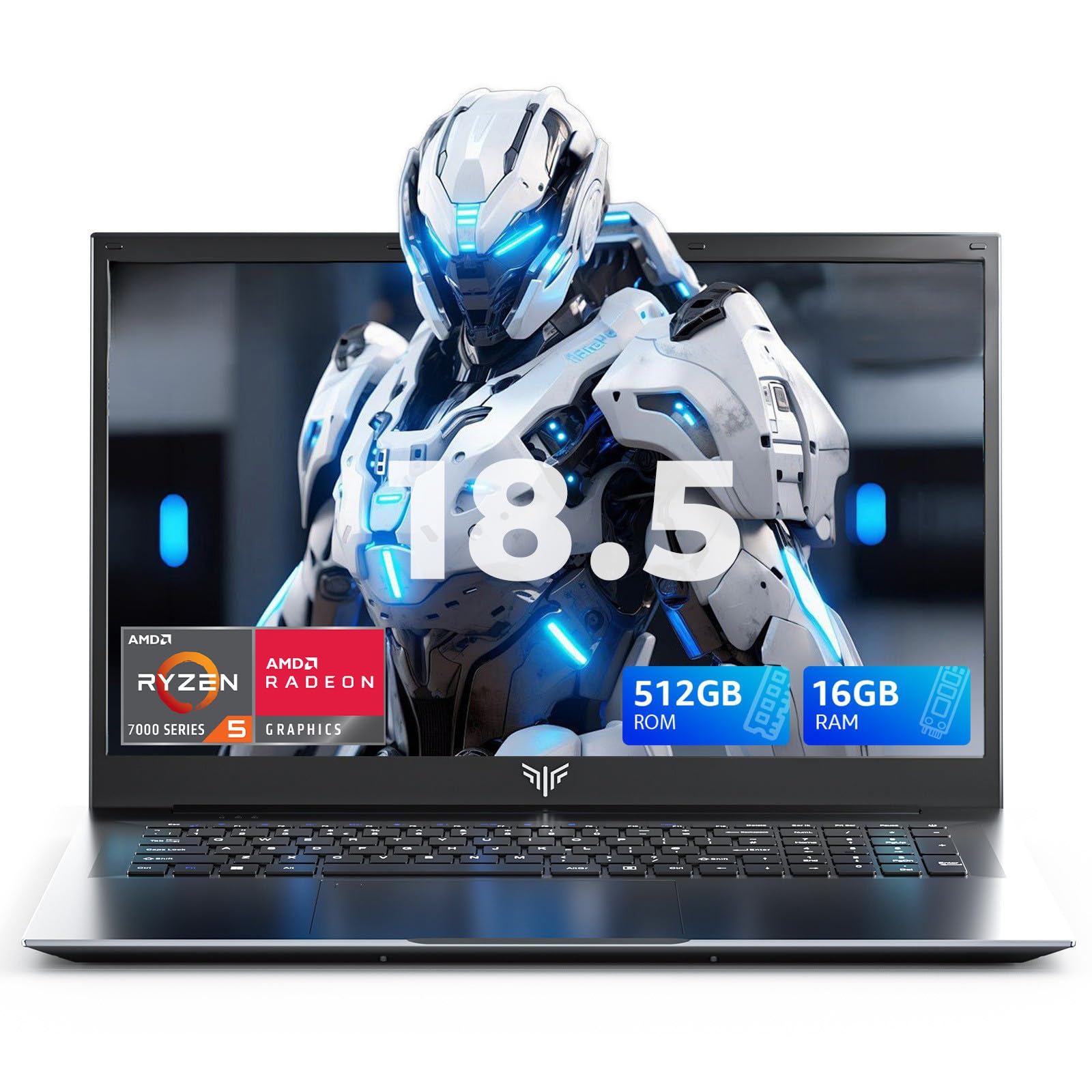 18.5 Inch Gaming Laptop with 7000 mAh Battery,AMD Ryzen 7430U UP to 4.3GHZ | AMD Radeon RX Vega 7,16GB DDR4 RAM 512GB SSD,WiFi 6,Type-C,2026 Windows 11 Laptops Computer for Business Office Student