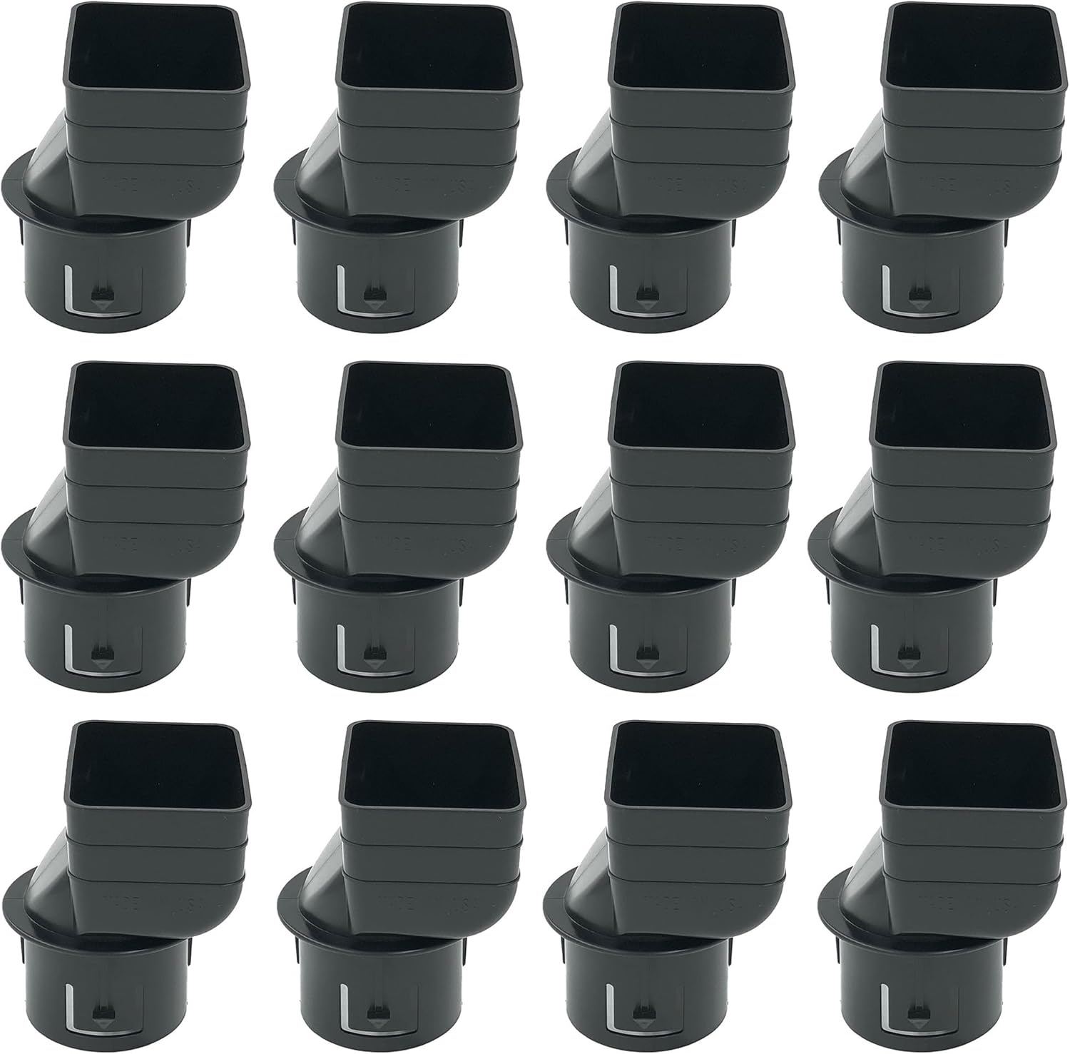 2x3x3 Plastic Universal Downspout to Drain Pipe Tile Adapter (QTY12-W)