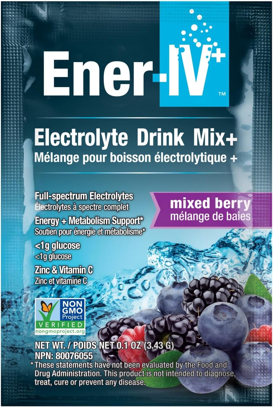 Mixed Berry Electrolyte Drink Mix, 3.4 GR