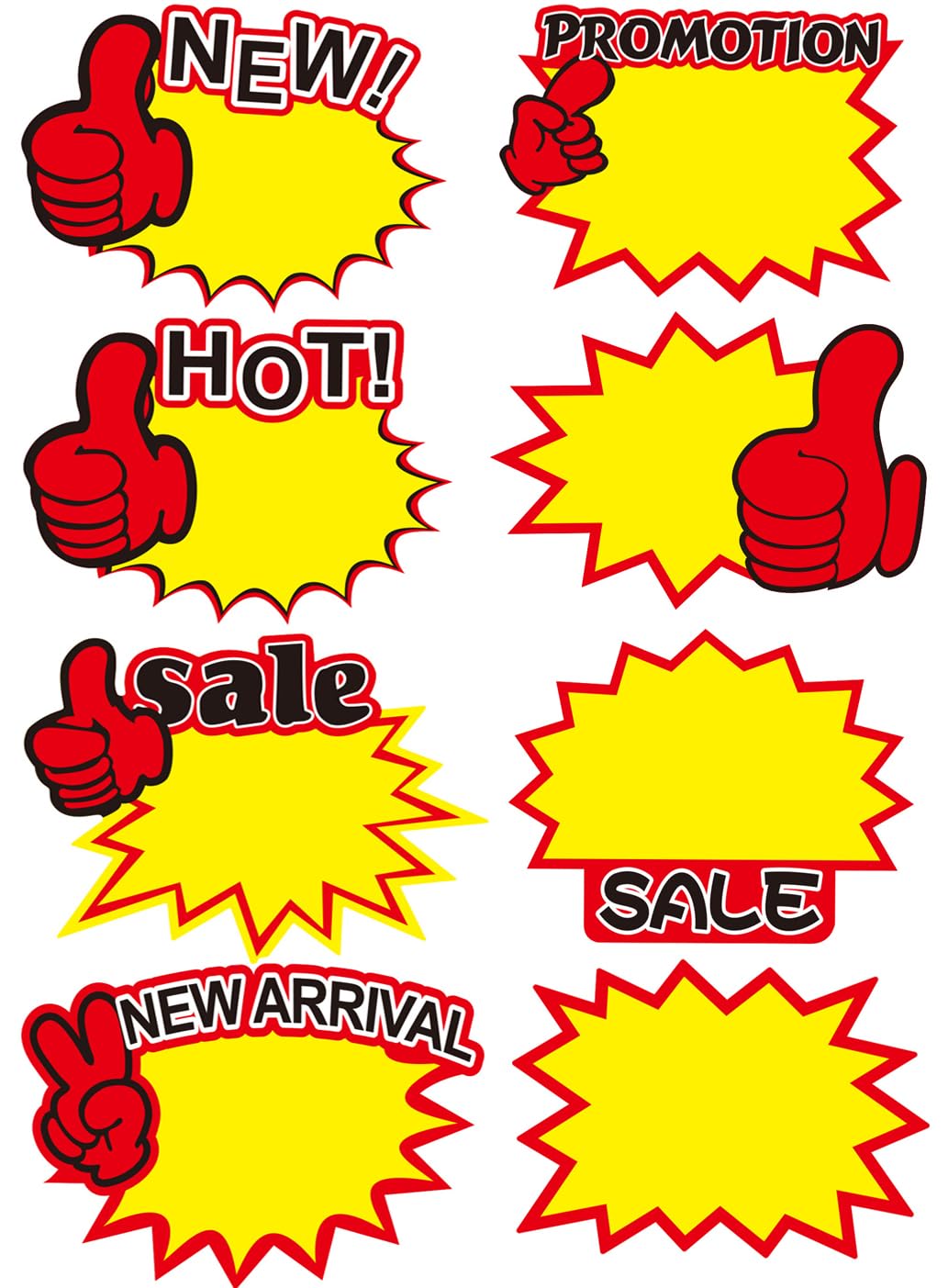 180 Pcs 5.5 * 7.1 inches Garage Sale Signs, 80 Pcs Blank Retail Sale Tags and 100 pcs Sticky Dots for Shopping malls and Supermarket Promotion