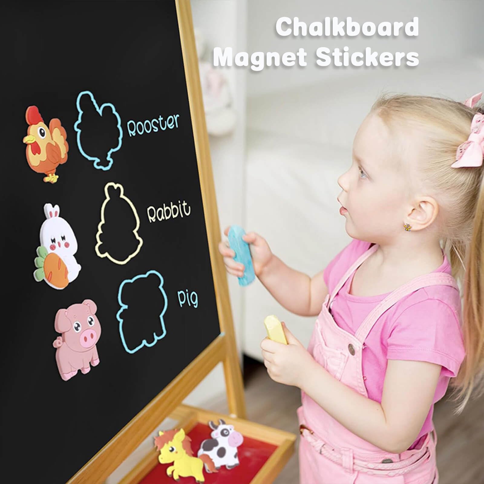 DxxD Magnes edukacyjny dla dzieci Magnetyczny magnes na lodówkę, magnetyczne gry, magnetyczne zabawki, prezent dla dzieci w wieku 2, 3, 4 lata, idealny do nauki w przedszkolu, magnes zakryty z tyłu