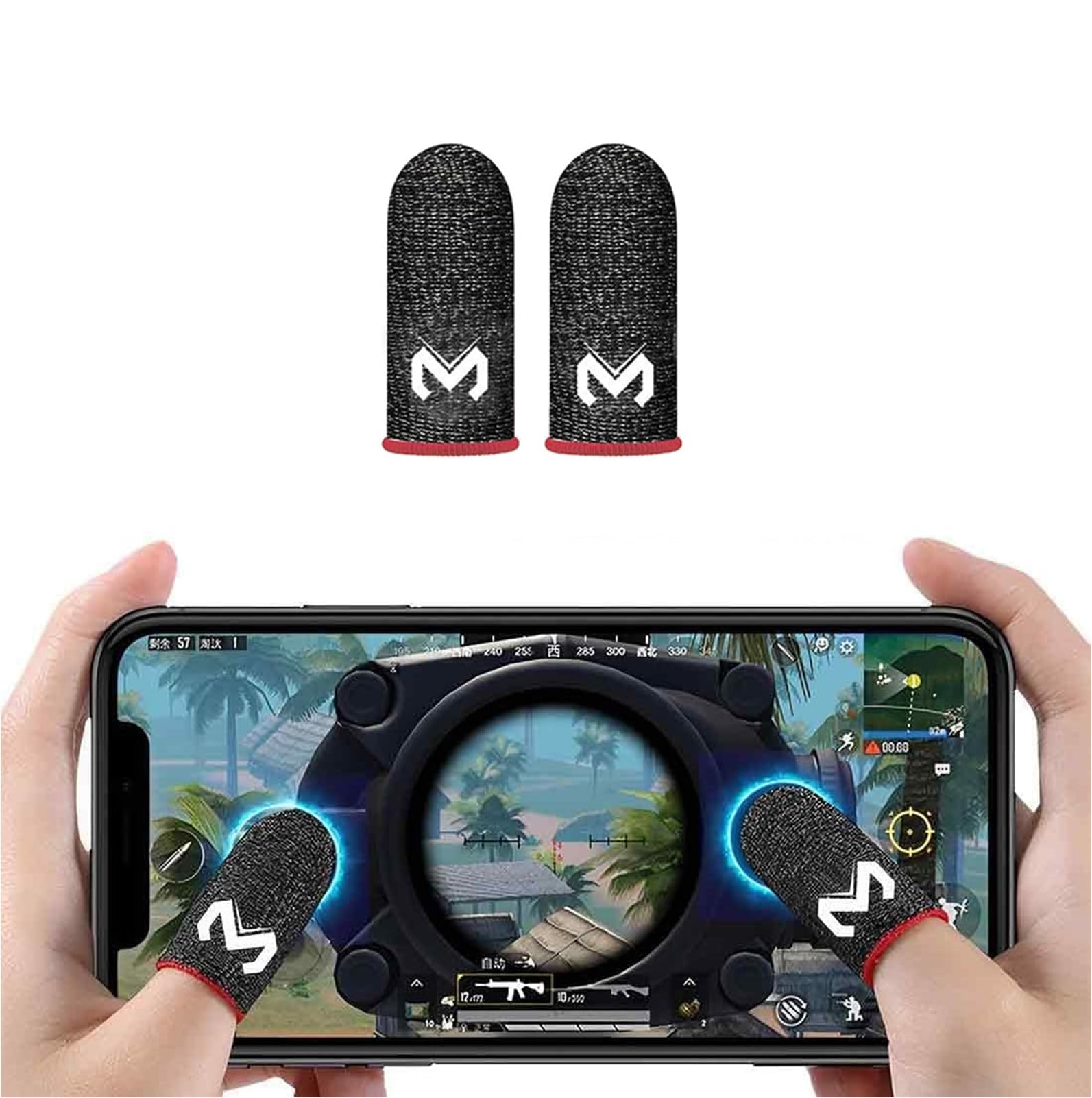MEMO Gaming Finger Sleeves Smooth Operation, Anti-Sweat High Sensitive, Breathable, Ultra Thin for Mobile Gaming -1 Pair-image-20