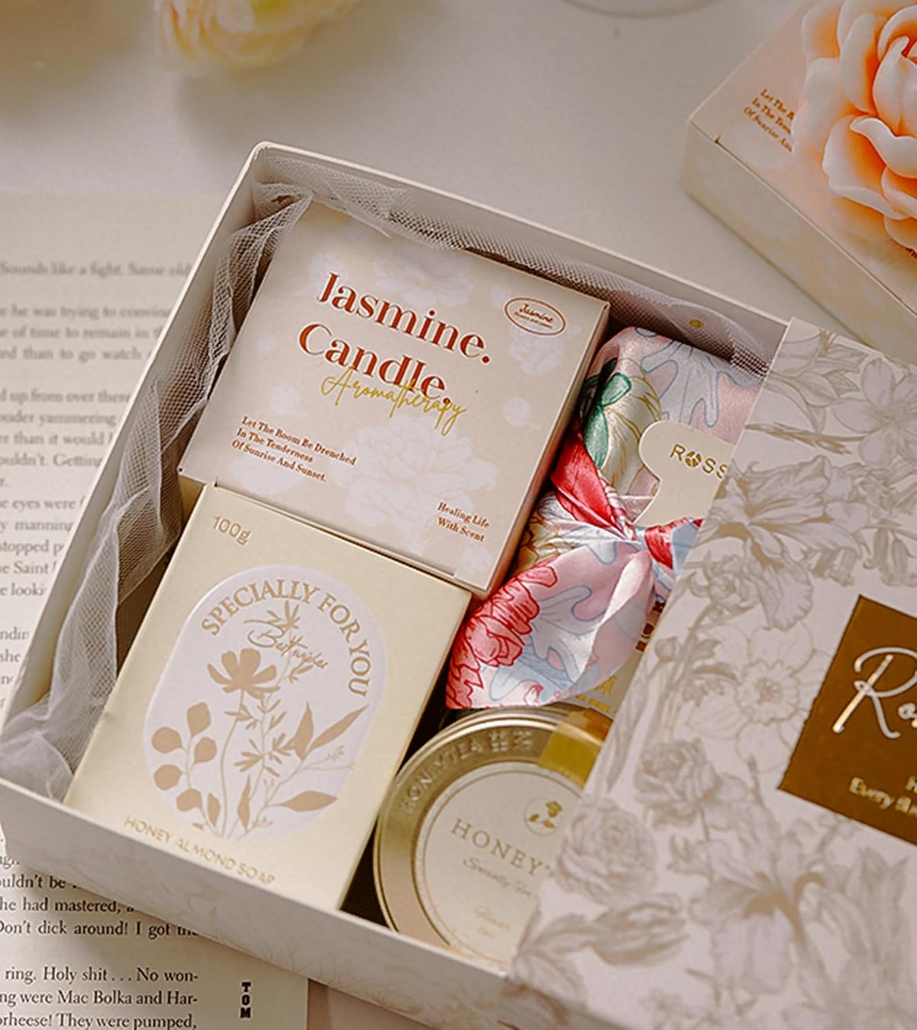 Jasmine Flower Shape Scented Candle,50G Multicolour Romantic Soy Wax Aesthetic Decorative Healing Candle for Valentine's Day Wedding Birthday,Prefect Gift for Meditation Stress Relief Mood (Yellow) - Image 9