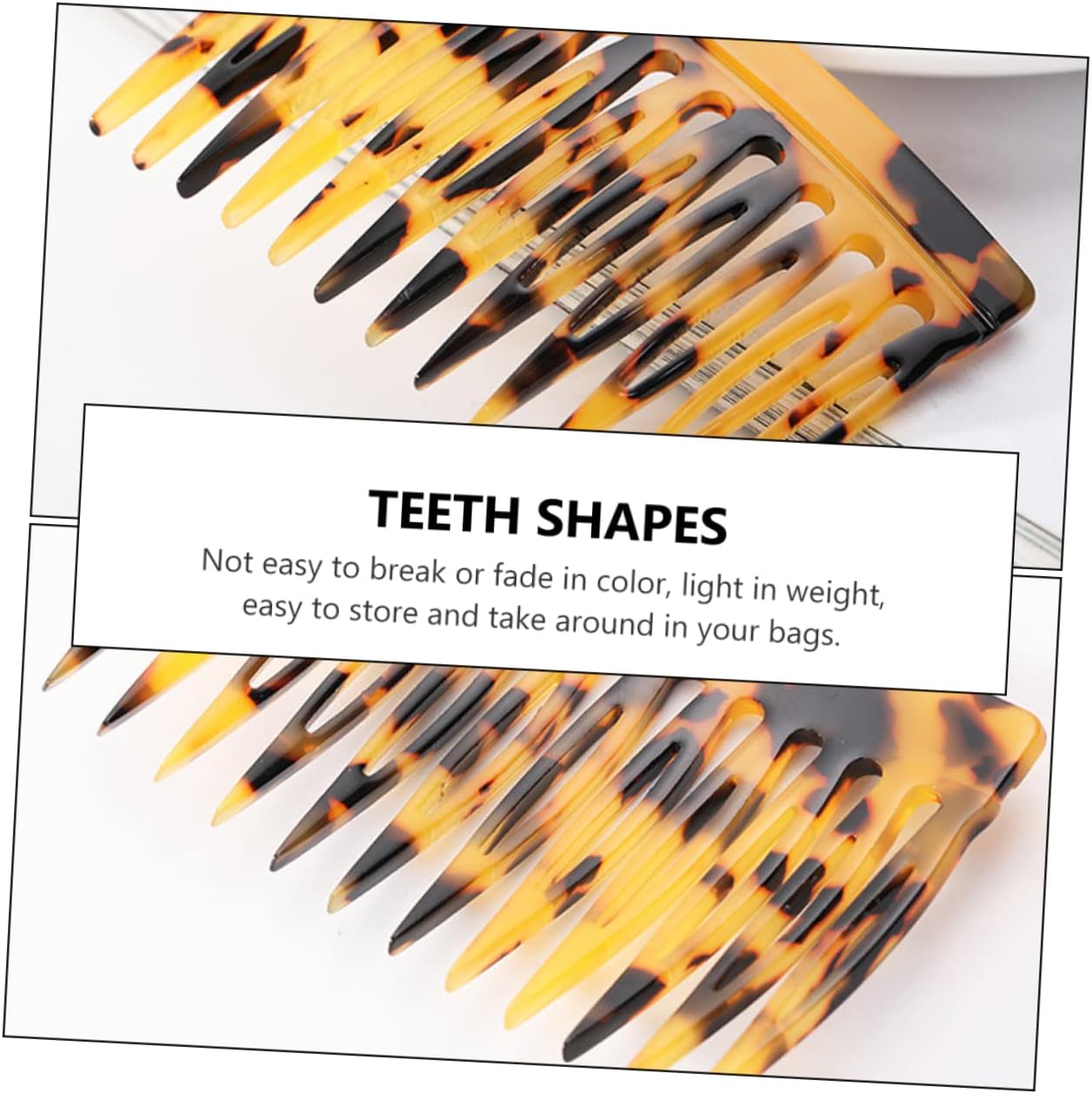 個フレンチヒョウコーム花嫁ヘアクリップヘアティージングコーム女性用ティージングコームヒョウヘアサイドコームスタイリングコームフレンチ