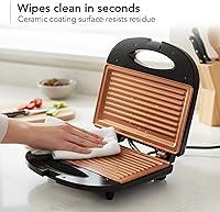 Vista 7 de OVENTE Electric Panini Press Grill with Nonstick Plates, LED Indicator Lights, Thermostat Control, Compact Sandwich Maker Perfect for Cooking