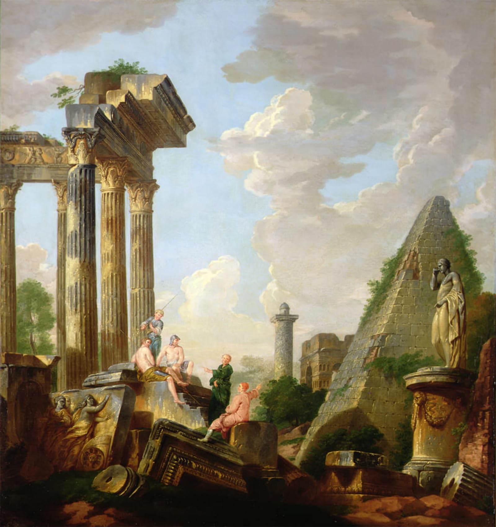 POSTERIIk Famous Animal Posters Vintage Picture an Architectural Capriiccio with a Preaching Apostle Before Ruins by Paolo Pannini Modern Wall Decor for Home Decor 60x90cm