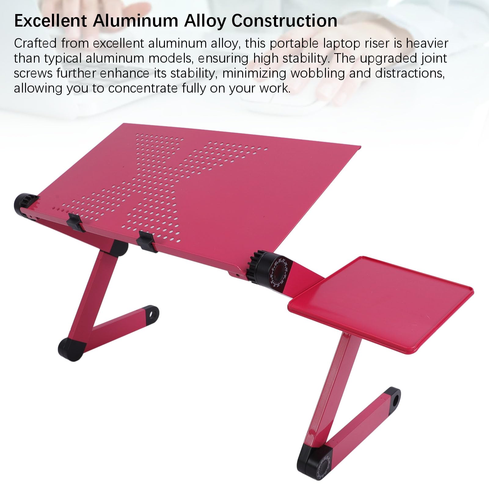 Sorandy Supporto per Laptop, Supporto per Laptop Portatile, Ergonomico Pieghevole con Base Stabile in Lega di Alluminio con Rotazione di 360 Gradi per da 17 Pollici Fino a 33,1 Libbre (PINK)