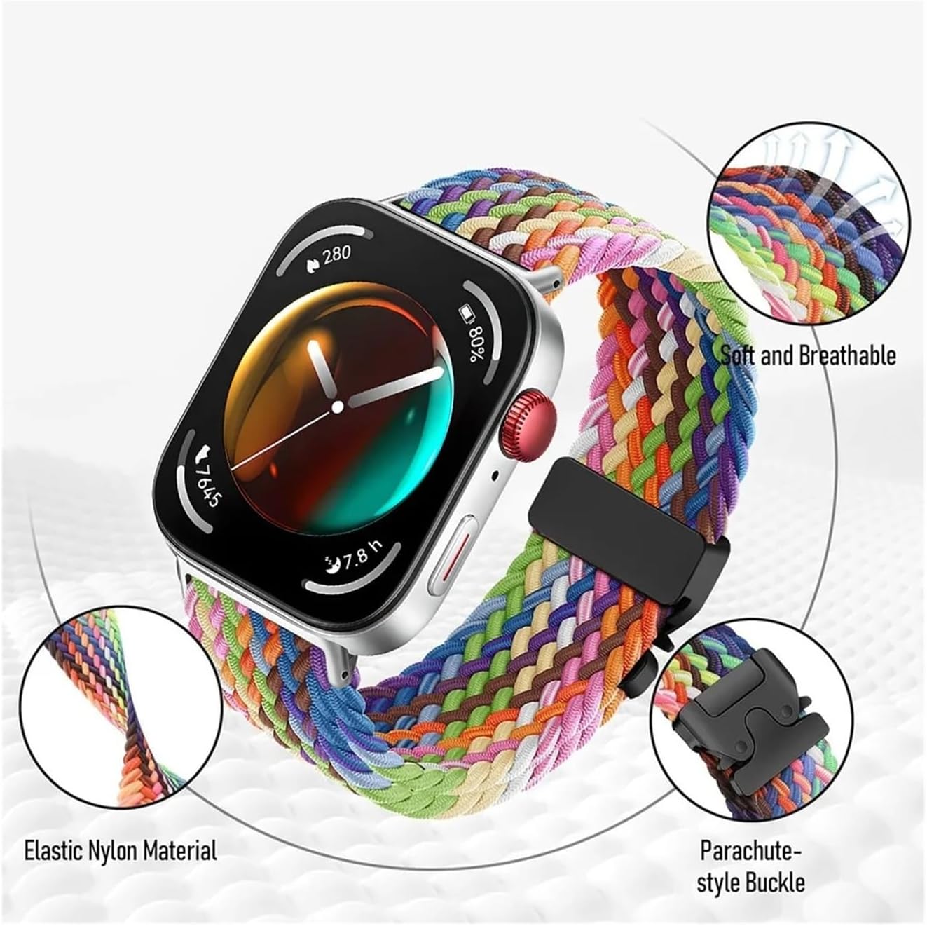 Nylon Elastic Braided Loop Strap For Huawei Watch Fit 4/3 Wristband For Huawei Fit 4 Pro Men Women Replace Bracelet Accessories
