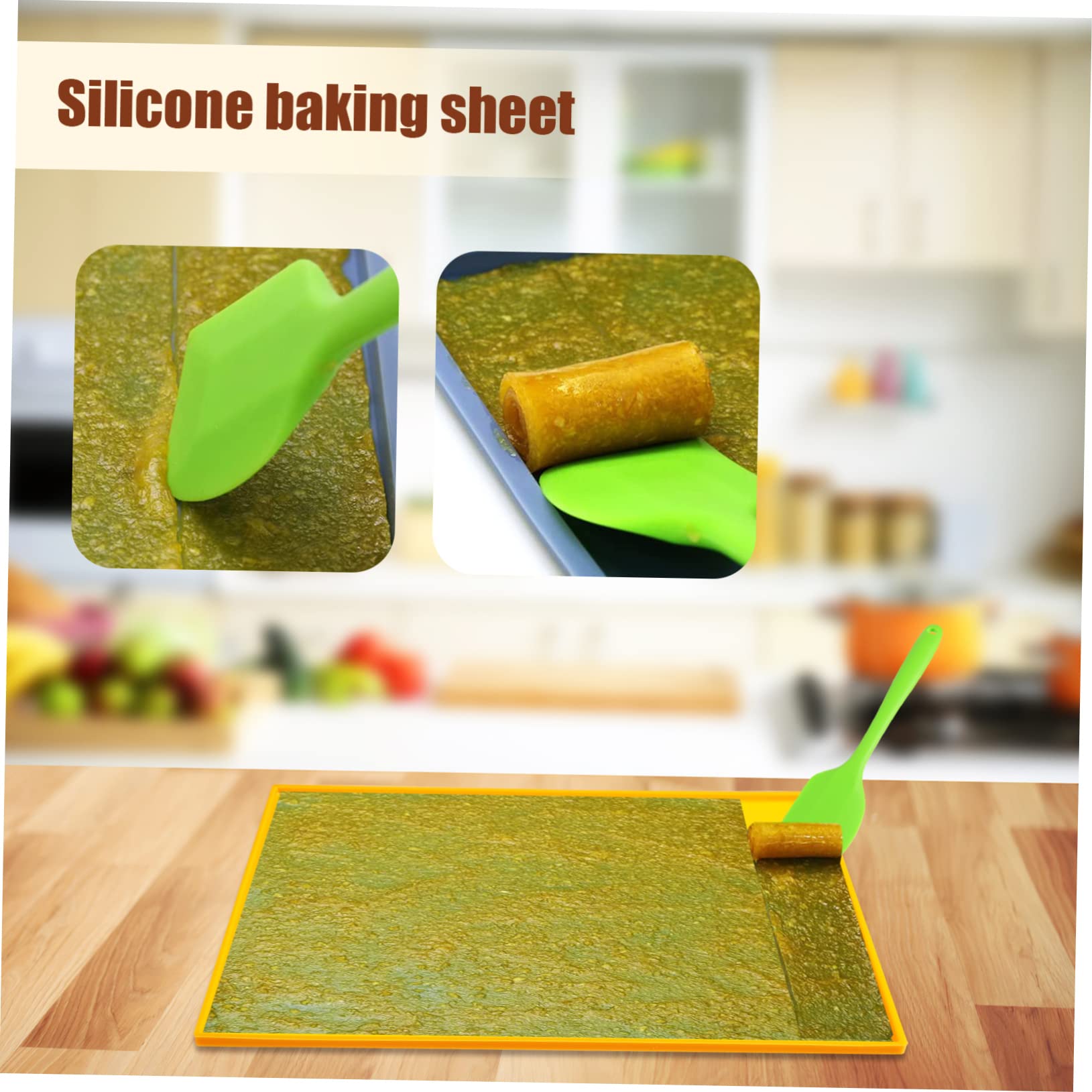 Almohadillas de Silicona para Bandejas Reutilizables con Espátula y Bordes Elevados para Hornear en Horno y Microondas