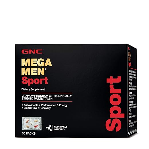 GNC Mega Men Sport Daily Multivitamin for Performance, Muscle Function, and General Health -180 Count