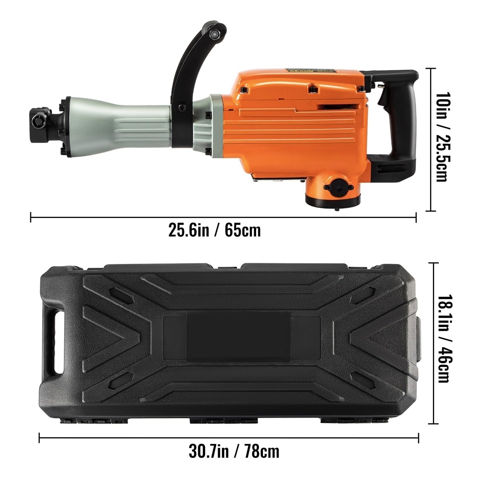 Podnośnik wyburzeniowy 2600W wielofunkcyjny młot udarowo-obrotowy z pudełkiem kruszenie betonu elektryczny młotek wiertarka udarowa(2PCS)