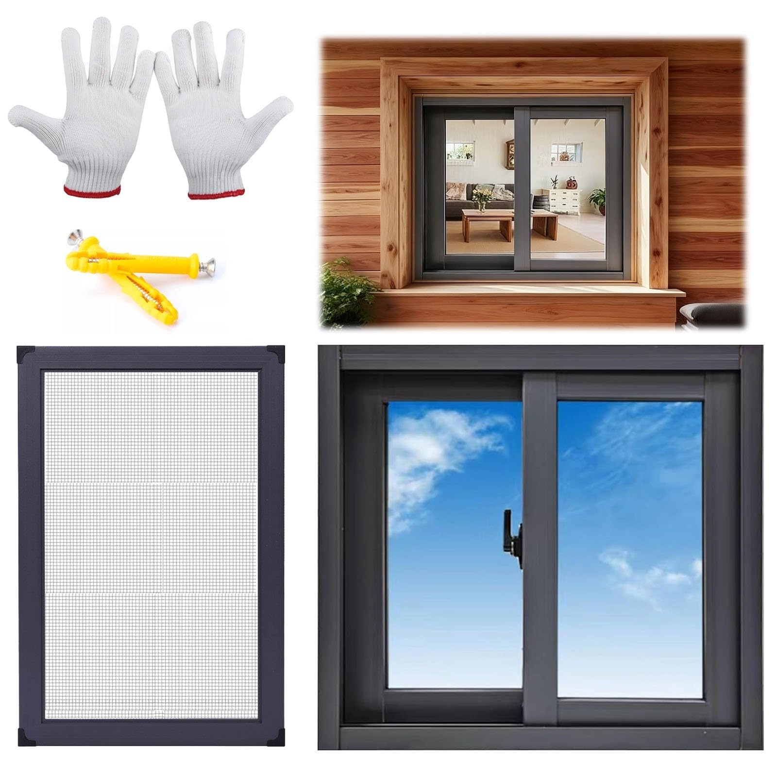 Ventana corredera de aluminio para sótano y baño pequeña de 22x15