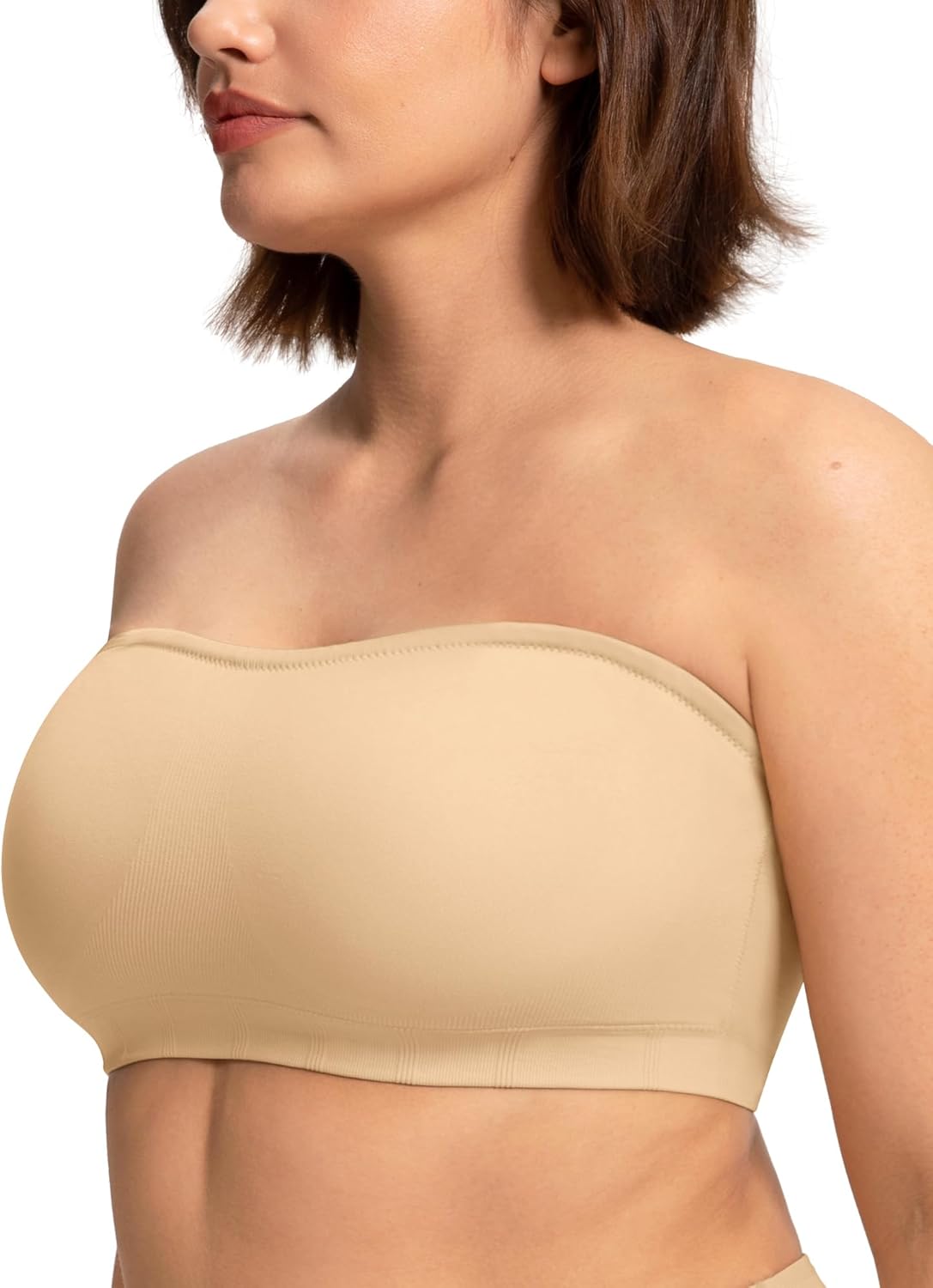 HSIA Strapless Bras for Women– Bandeau Bra Wireless Full Coverage Non-Slip Large Bust Seamless Tube Bra Fixed Cup