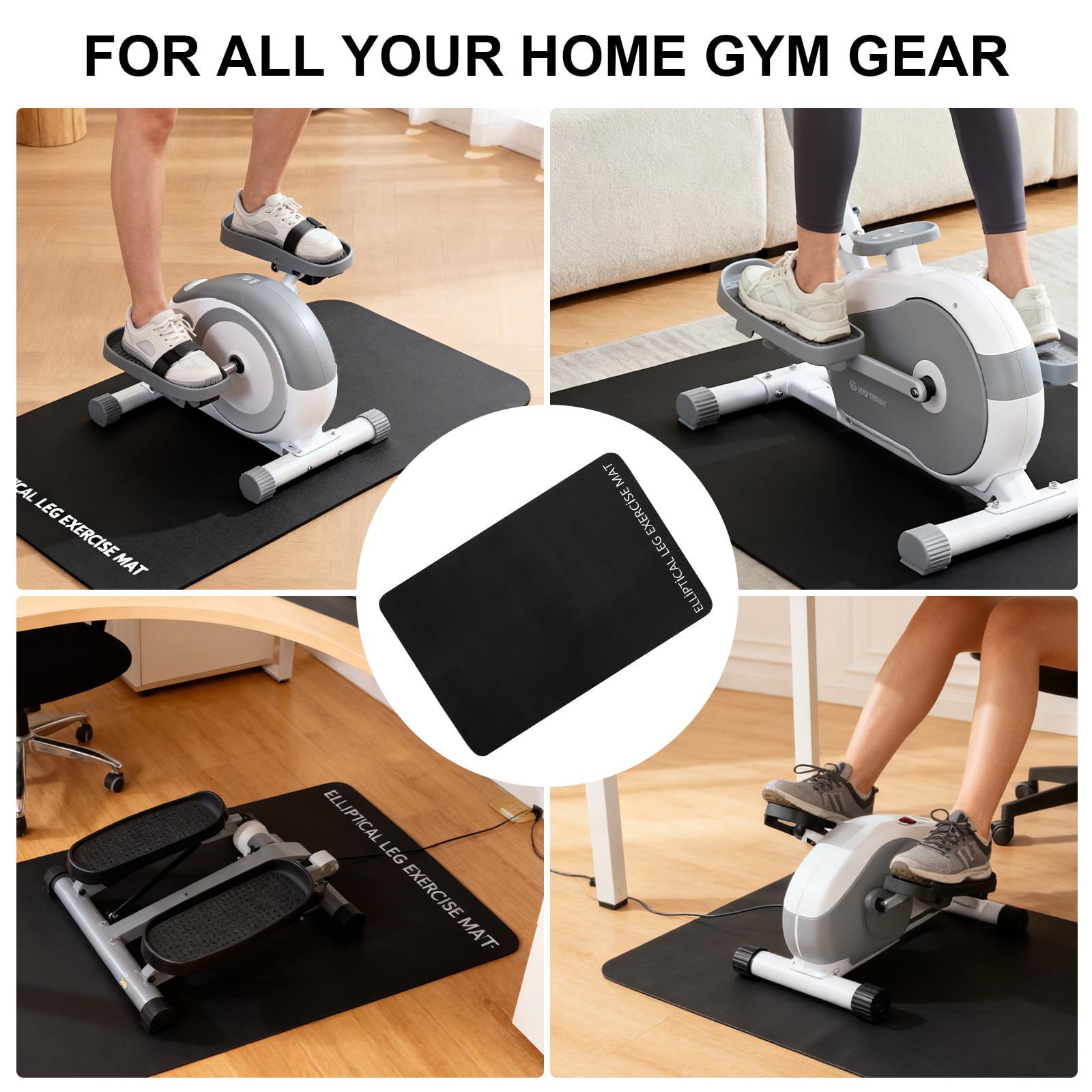 Tappeto Tapis Roulant PVC Spesso, Tappetino Antiscivolo per Palestra in Casa, Tappetino Rulli Bici Fonoisolante Tappetino Antiscivolo per Bicicletta Ellittica per Tapis Roulant Cyclette Ellittica