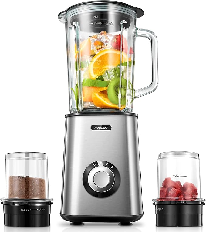 Blenders for Kitchen, 3 in 1 Jug Blender with 1.5L Glass Jug