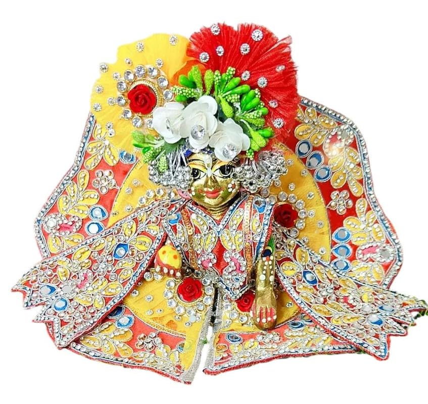 Image of Partish Laddu Gopal Heavy Janamashtmi Dress Size 4 l Ladoo Gopal Dress l Kanha Ji Poshak Size 1 2 4 5 6 (W)