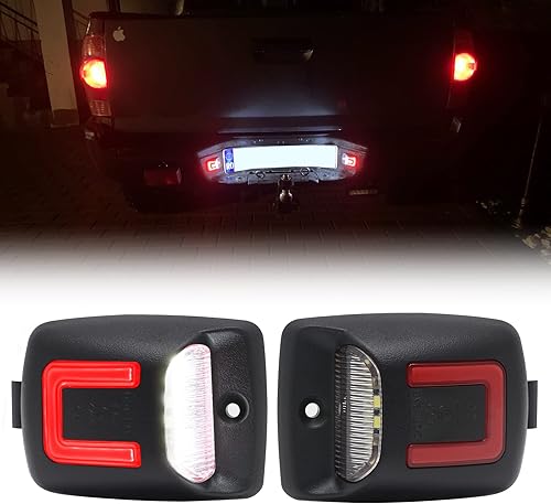 R&F Auto Tubo de neón OLED rojo de repuesto para placa de matrícula Tacoma 2005-2015 Tundra 2000-2013 lámpara de etiqueta de camioneta 6000 K