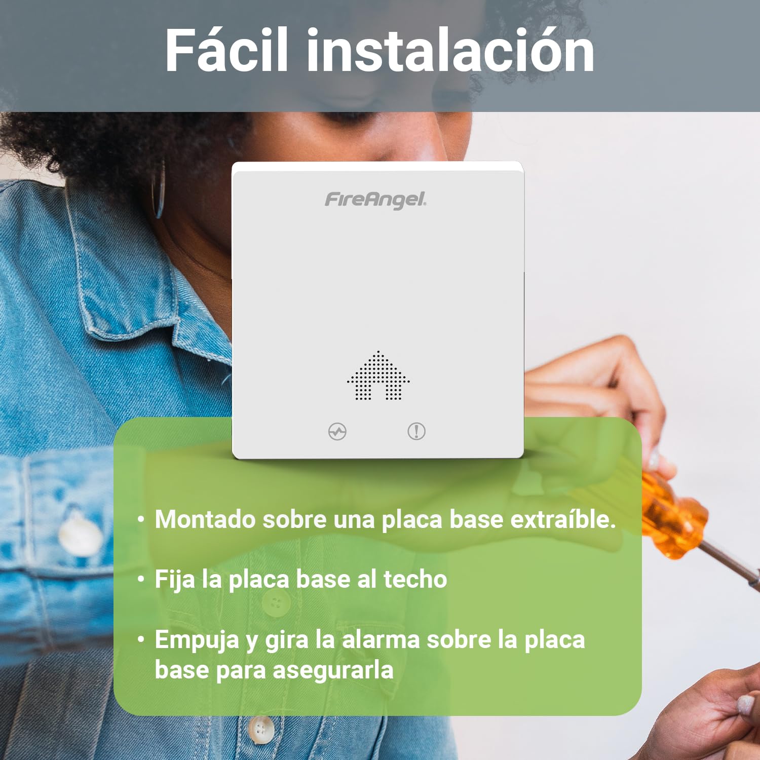 FireAngel FA6829S Detector de Monóxido de Carbono Ultra Delgado, Alarma de CO de 10 Años, Portátil, Alarmas de Monóxido de Carbono para Casa, Caravana, Furgoneta Camper - Blanco