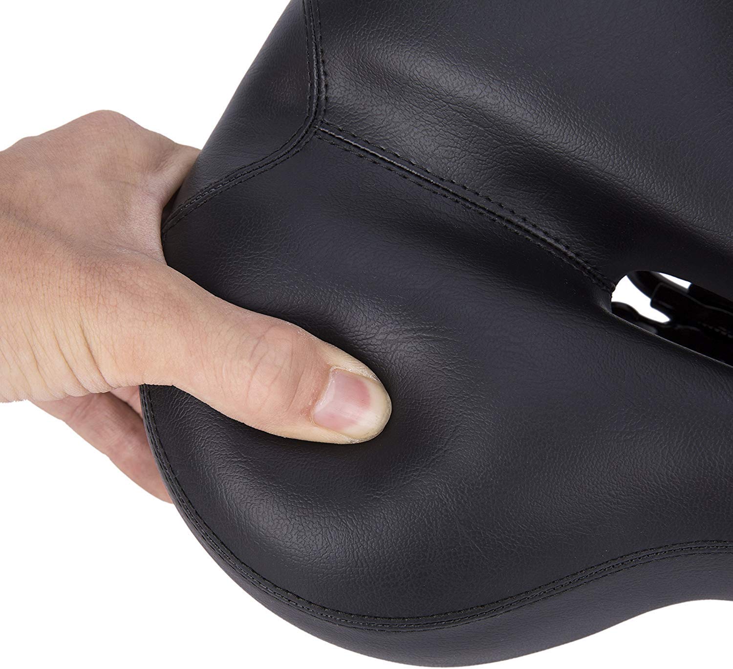 TentHome Selle de Velo Ultra Confortable pour Homme et Femme avec Suspension Ressort, Selle VTT Confort Homme avec Amortissement, Selles pour Vélo de Ville en PU Ergonomique, Accessoires de Vélo