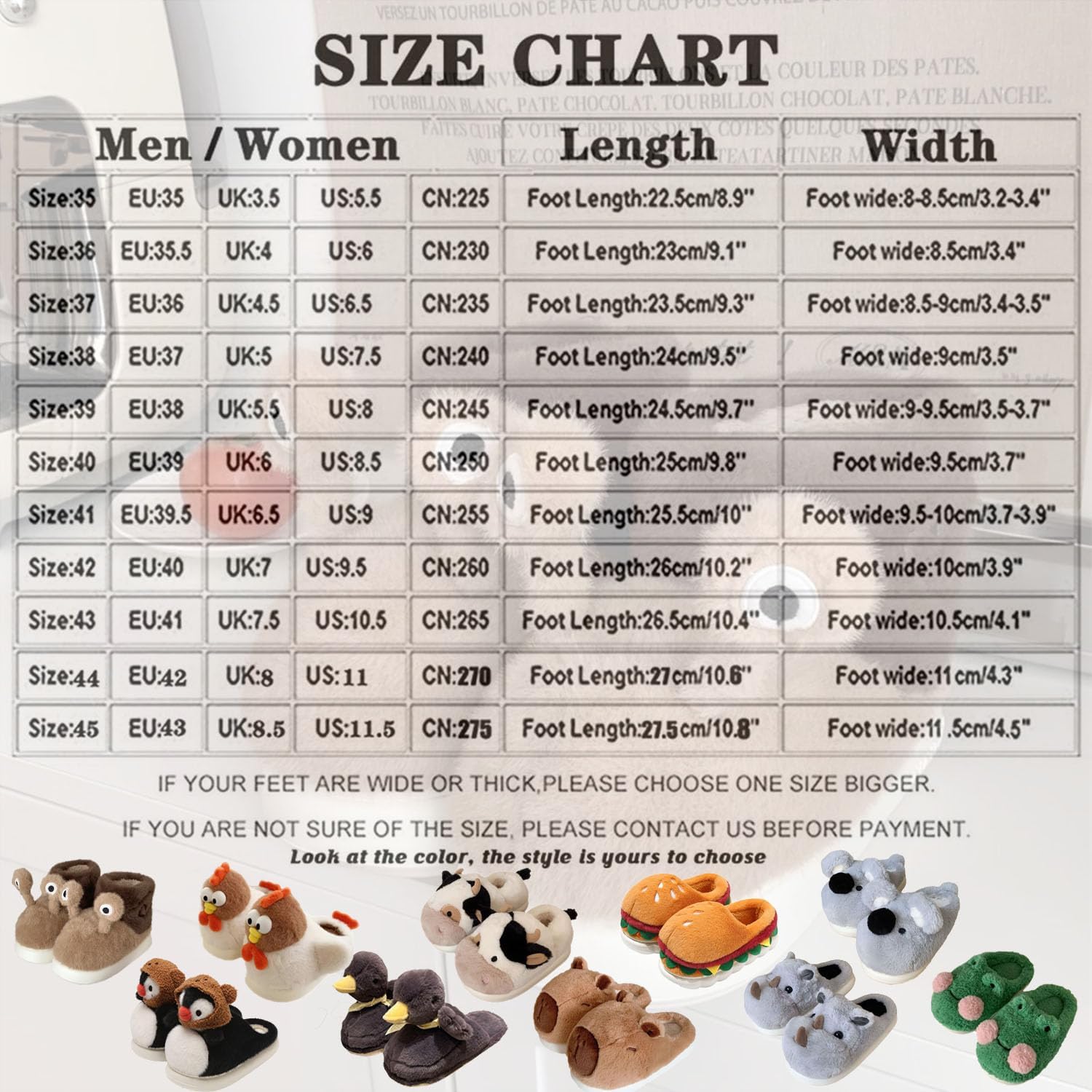 Jfxgjuv Snail Slippers, Cute Frog Pig Duck Chicken Plush Animal Slippers Fuzzy Memory Foam Slides Fluffy Winter Warm No-Slip House Indoor Outdoor Shoes for Women Men - Image 6