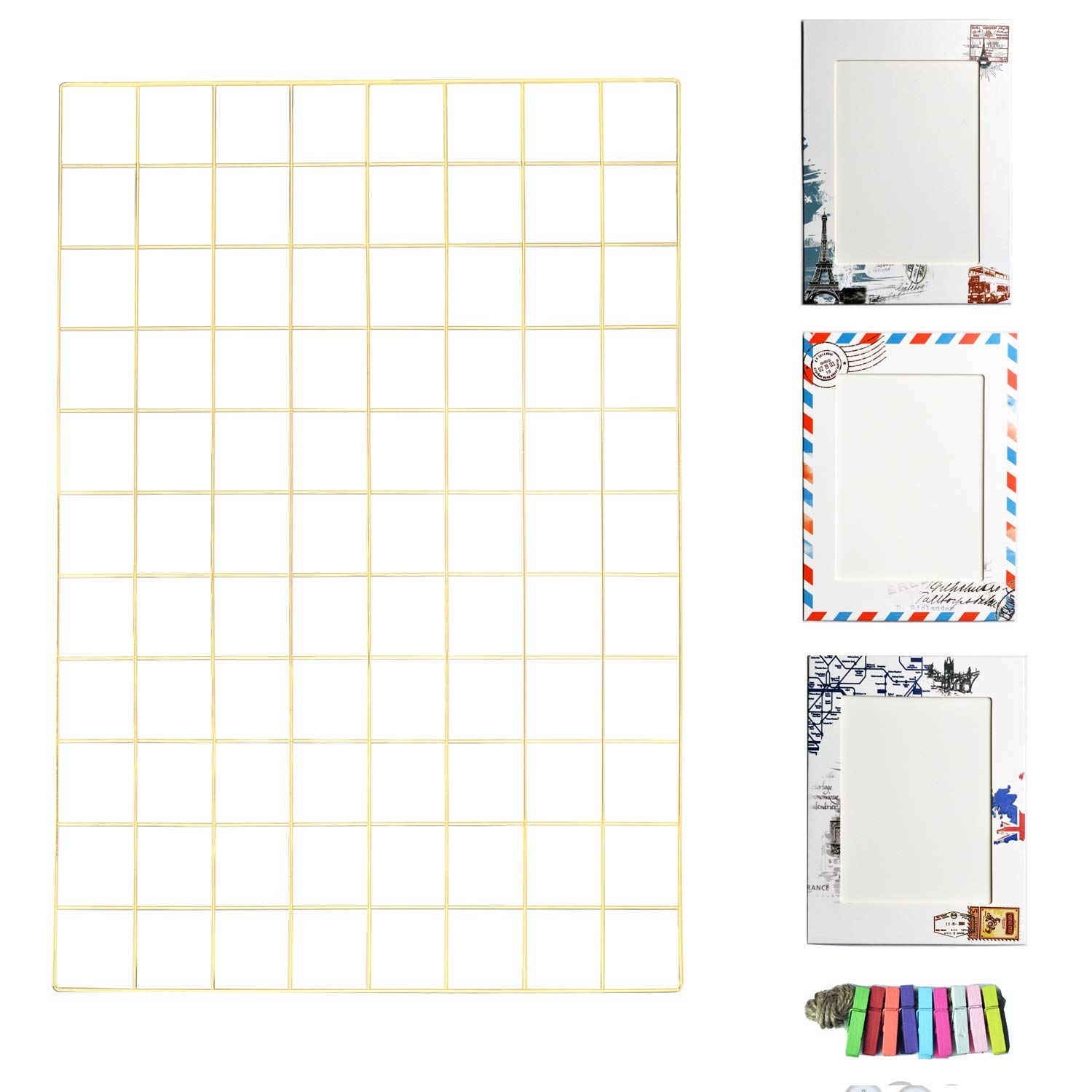 Buy i cool Gold Wall Grid Panel Wire Wall Grid Wire Memo Board Photo