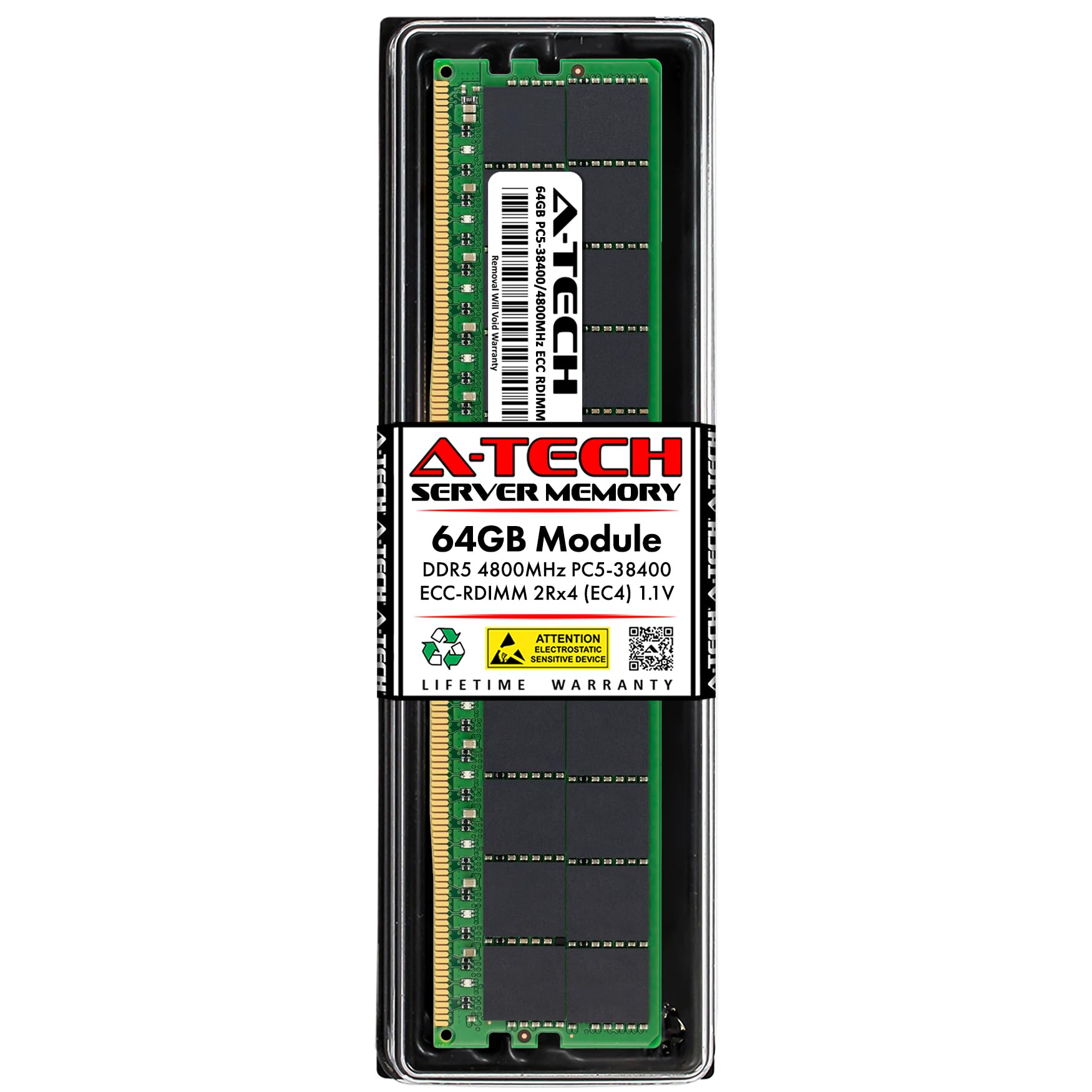 A-Tech 64GB DDR5 4800MHz PC5-38400 ECC RDIMM 2Rx4 (EC4 9x4) Dual