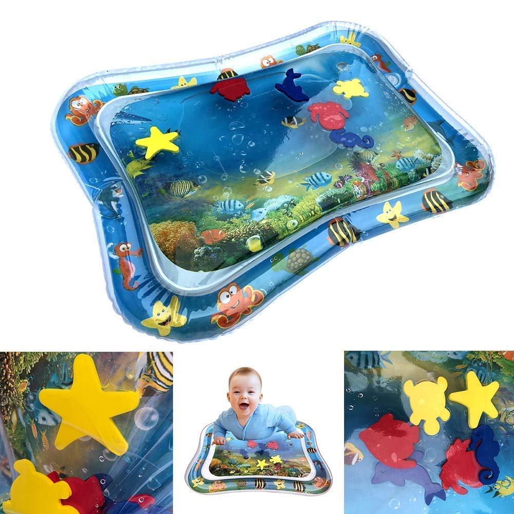 Safeseed Baby Play Water Mat Patted Pad Toy Tummy Time Inflatable Floor Cushion Pat Fun Activity Indoor Outdoor Prostrate for Kids, Babies, Toddler