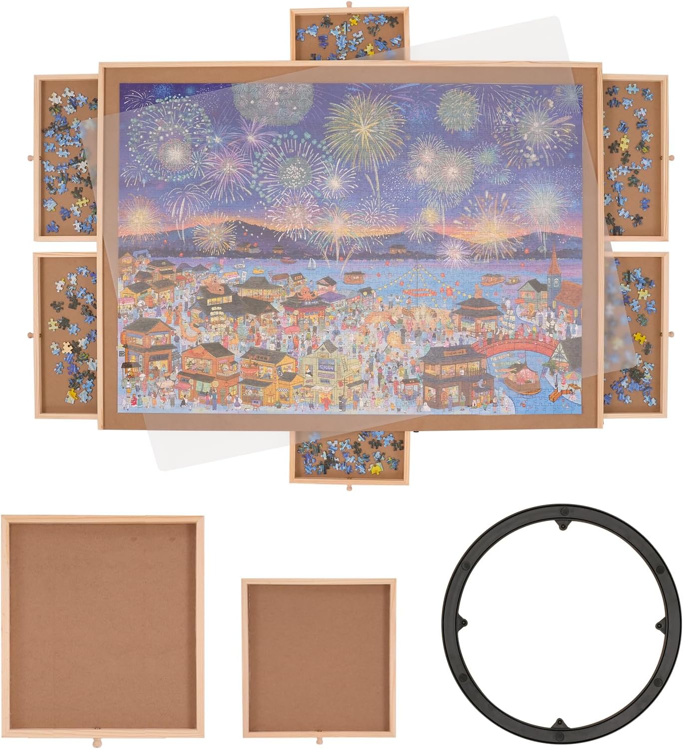 12 Pezzi Vassoi Feltro Set Ciotole in Feltro Impilabili per Puzzle Fino