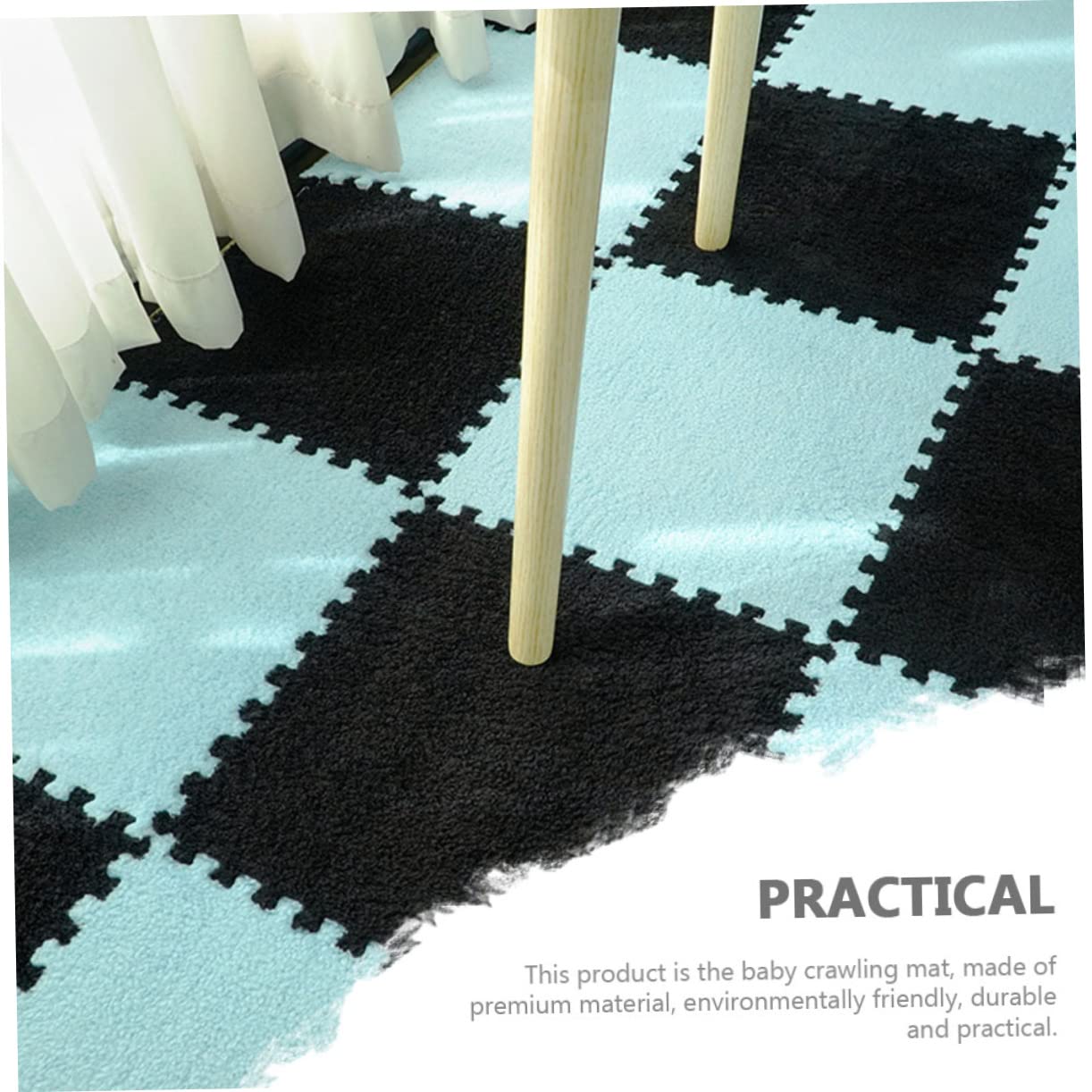 BESPORTBLE 6Pcs Patchwork Floor Mats Interlocking Rugs for Living and Play Area Soft and Warm Design and Combination for Crawling and Activities