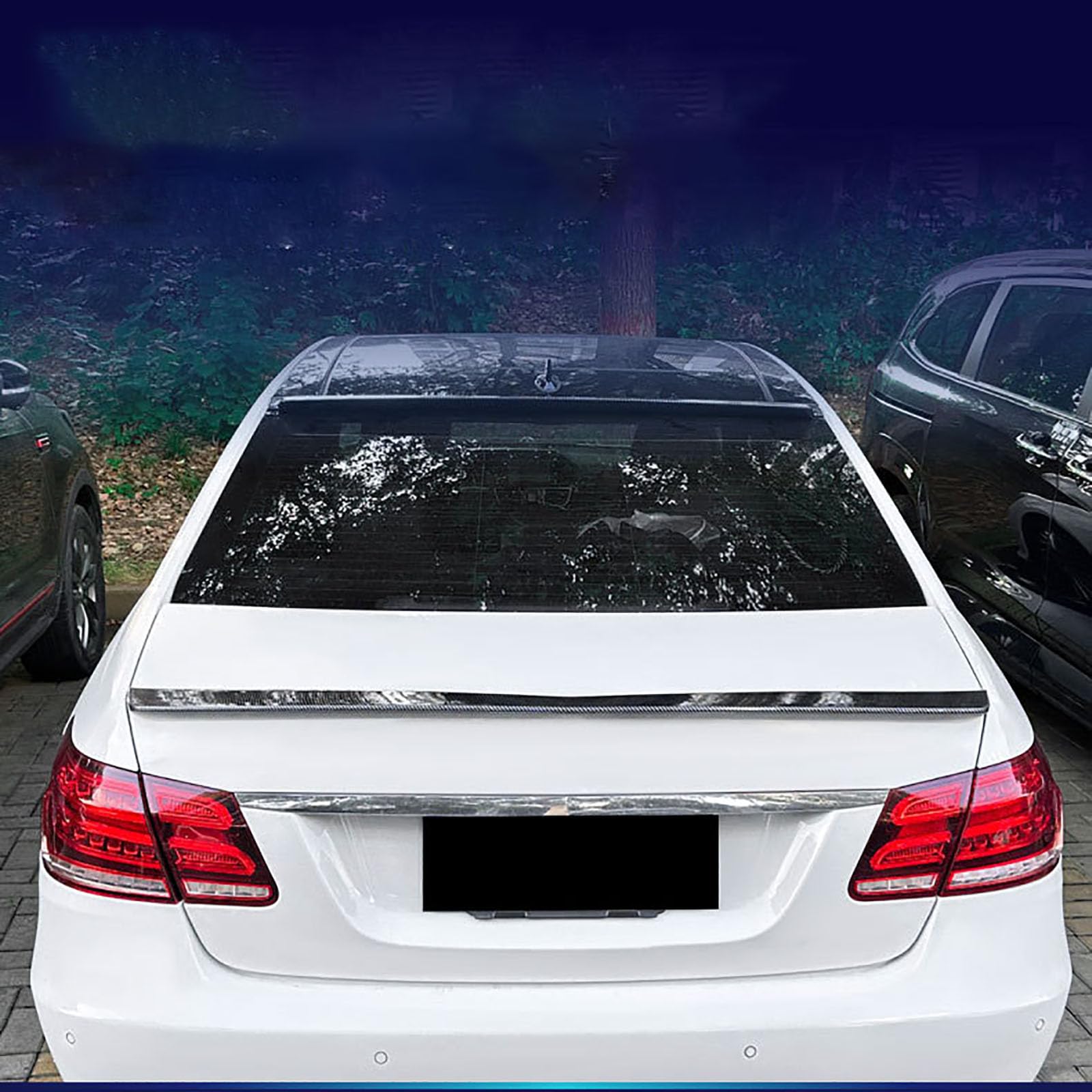 YPFYBHD Compatible with Benz E-Class W212 2010-2015, Car Rear Roof Trunk Spoiler Wing Air Deflector Tuning Exterior Accessories,carbon fiber look