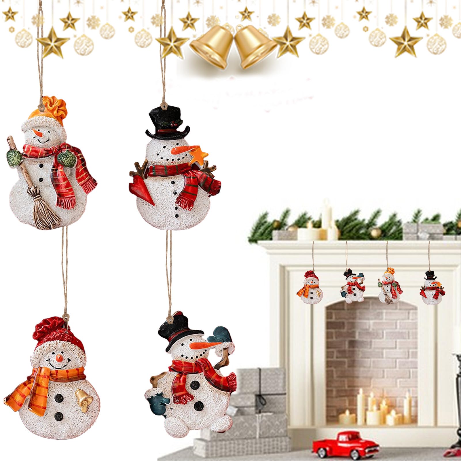 Pendentif de Noël bonhomme de neige en résine pour fêtes intérieures et salon