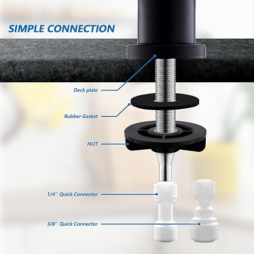 Miniatura 92 de WEWE Llave de cocina dorada cepillado con pulverizador desplegable, llave con resorte de latón/acero inoxidable, un mango, con placa de cubierta, 1