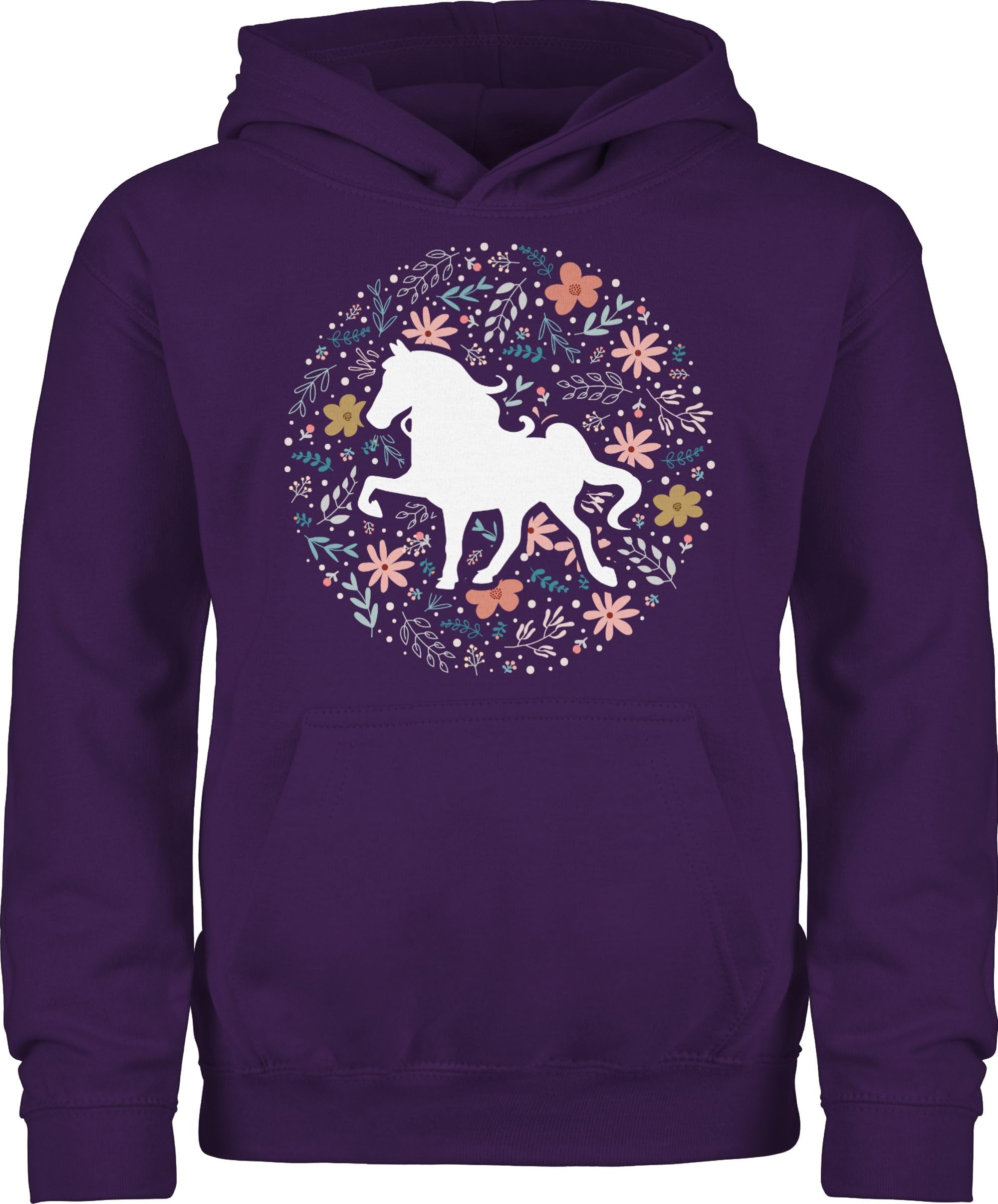 Shirtracer - Kinder Hoodie Jungen Mädchen - Pferde - Pferd mit Blumen