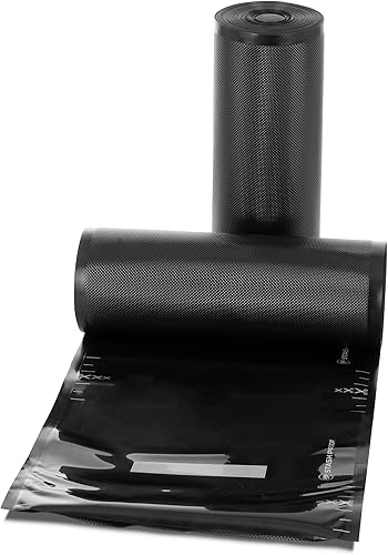 Miniatura 8 de Rollos de sellado al vacío de 11 pulgadas x 50 pies, paquete de 2 unidades (100 pies en total) de 5.5 mil (negro y negro)  sin BPA de grado