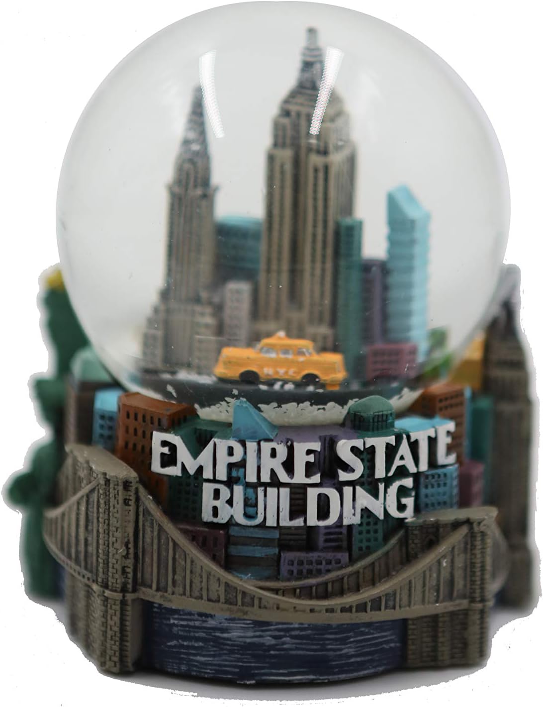 ZIZO New York City Empire State Snow Globe Capture The Magic of NYC Christmas Snowglobe Skyline Water Globe Landmarks Including Statue of Liberty, Empire State Building, Brooklyn Bridge 3 1/2 inches