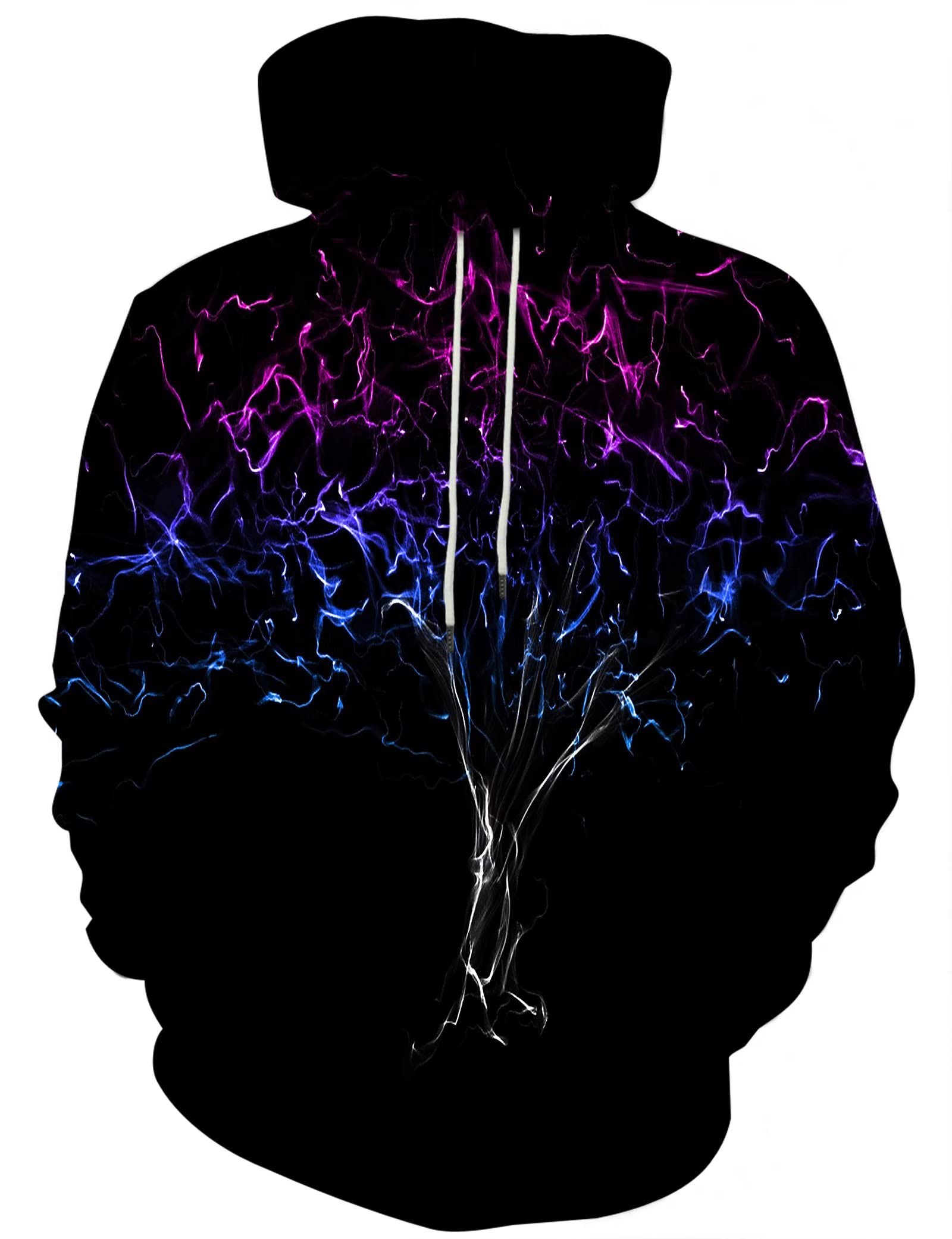 EOWJEEDUnisex Realistic 3D Printed Hoodies Unisex Long Sleeve Sweatshirts Pullovers for Men Women with Big Pockets