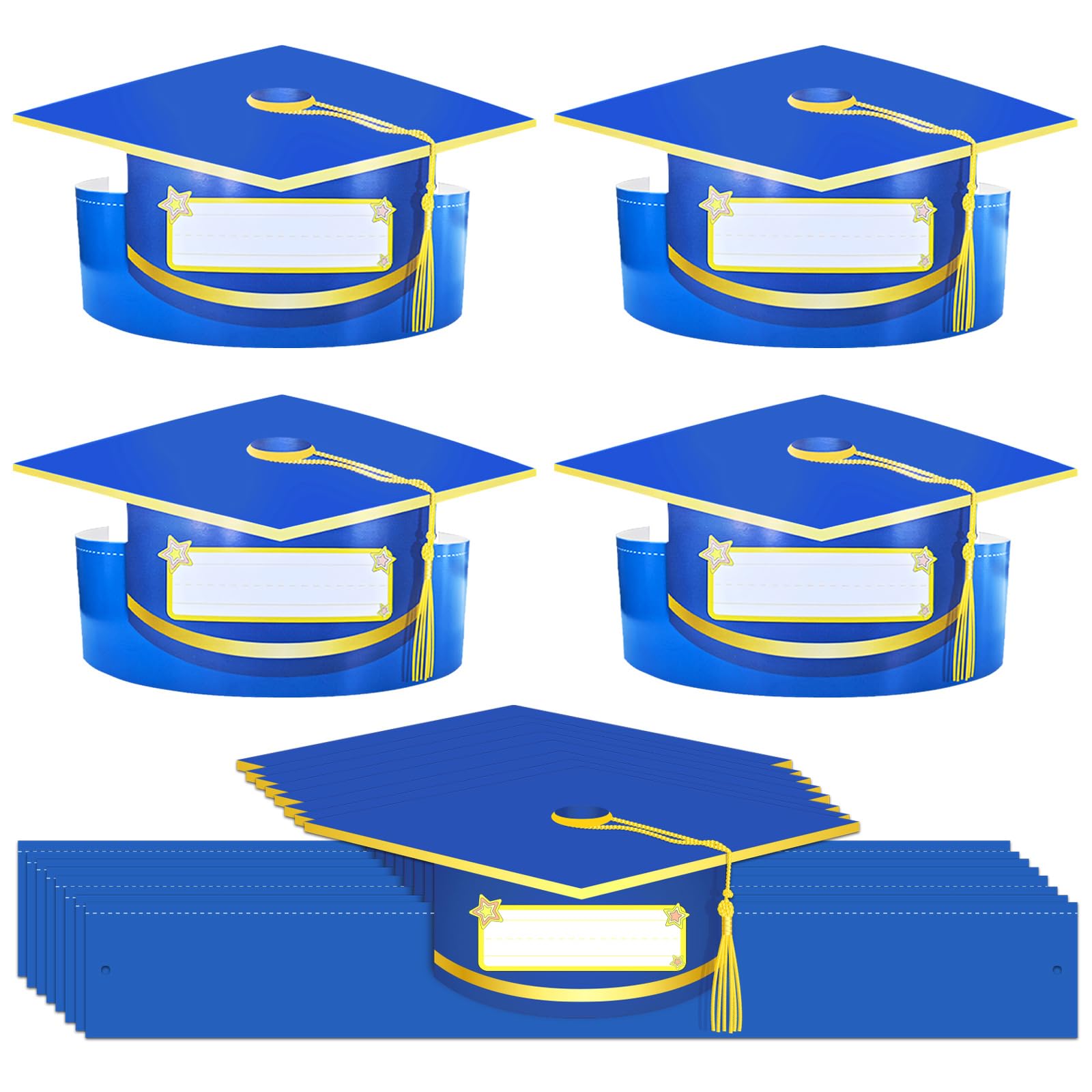 JUESMOS 24 PCS Kids Preschool Graduation Paper Caps Class of 2025 Adjustable Kindergarten Graduation Hats Pre-K Grad Headbands for Children Students Preschool Kindergarten Party Decorations Gifts