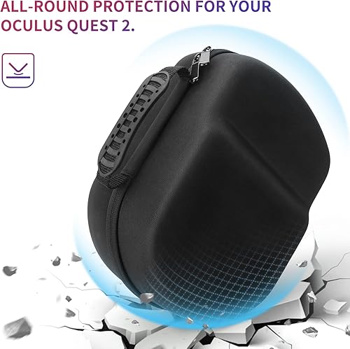 Miniatura 5 de YINKE Funda para Oculus Quest 2 con correa Elite, funda protectora de viaje, bolsa de almacenamiento
