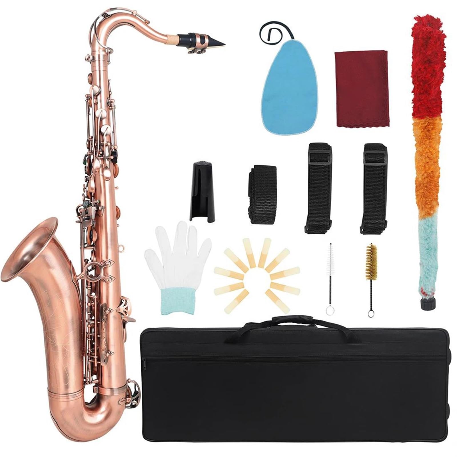 Saxofón Saxofón Tenor Bb, Saxofón Profesional De Latón Bb, Instrumento De Viento De Madera Con Accesorios Para Saxofón