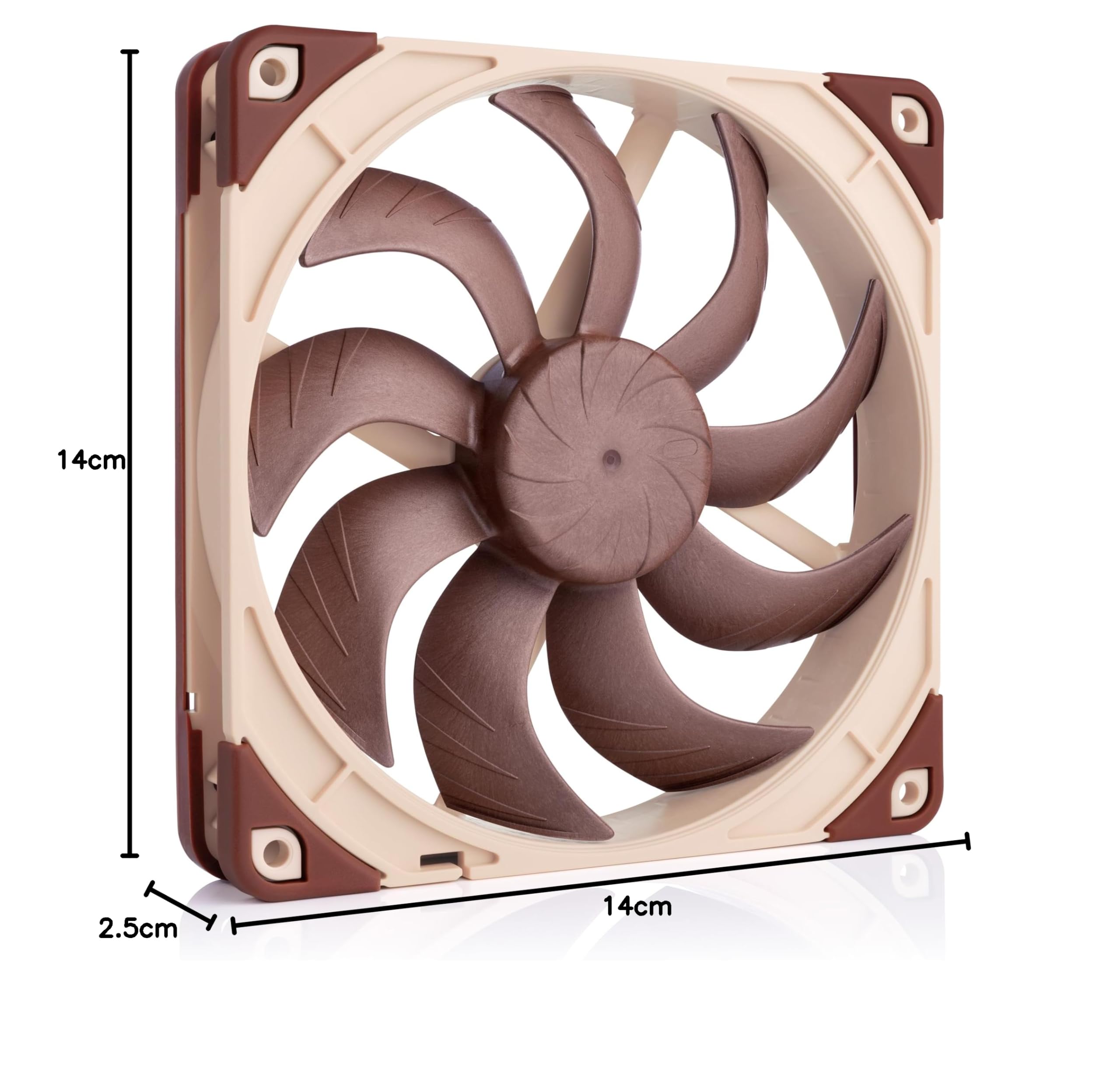 Noctua NF-A14x25 G2 PWM, Ventilador para PC de 140mm, Silencioso, 4 Pines (Marrón)