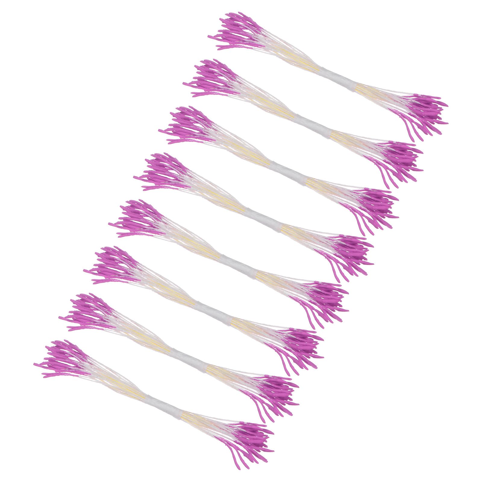 M METERXITY 200-Pack Artificial Flower Stamen Kit, Mini Double Heads Flower Stamens Pistil, Stamens for Flower Making/Craft DIY Wreaths/Wedding Floral Arrangements [Purple Pink]