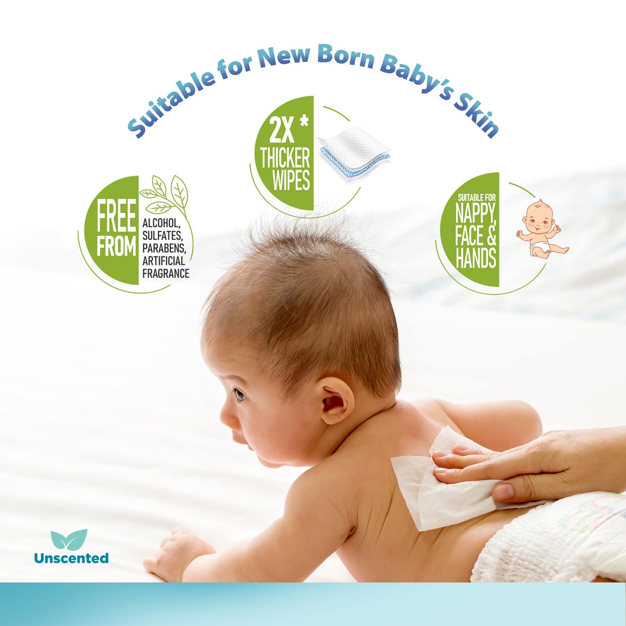 Amazon Brand - Supples 99% Pure Water Baby Wipes (With Lid) | 144 Count (72x2) | Unscented Wet Wipes for Newborn Baby | Soft, Hypoallergenic & Dermatologically Tested | Alcohol & Paraben Free 3