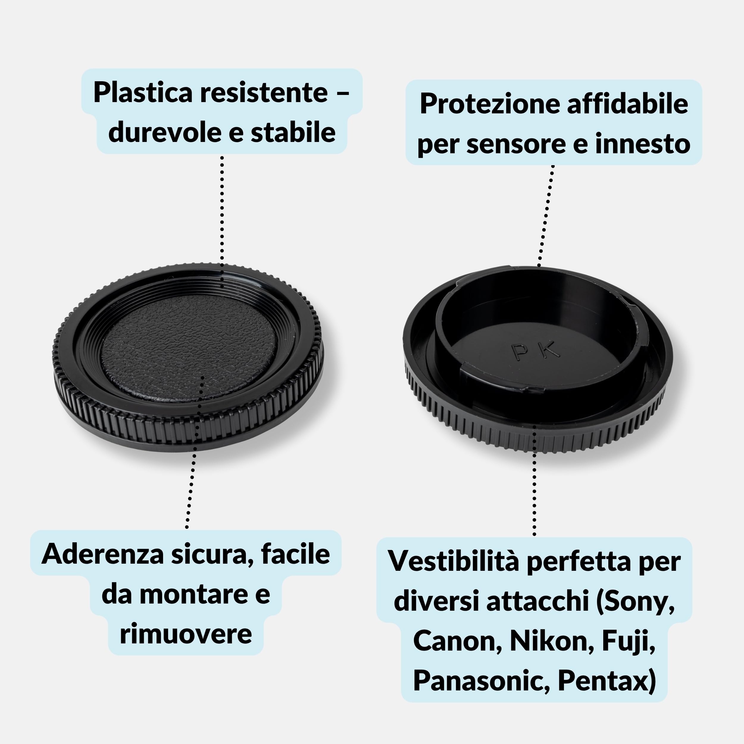 Lens-Aid Copri-Body – Compatibile con Pentax Fotocamera con K Attacco - Protezione Universale per Corpo Macchina DSLR e Mirrorless