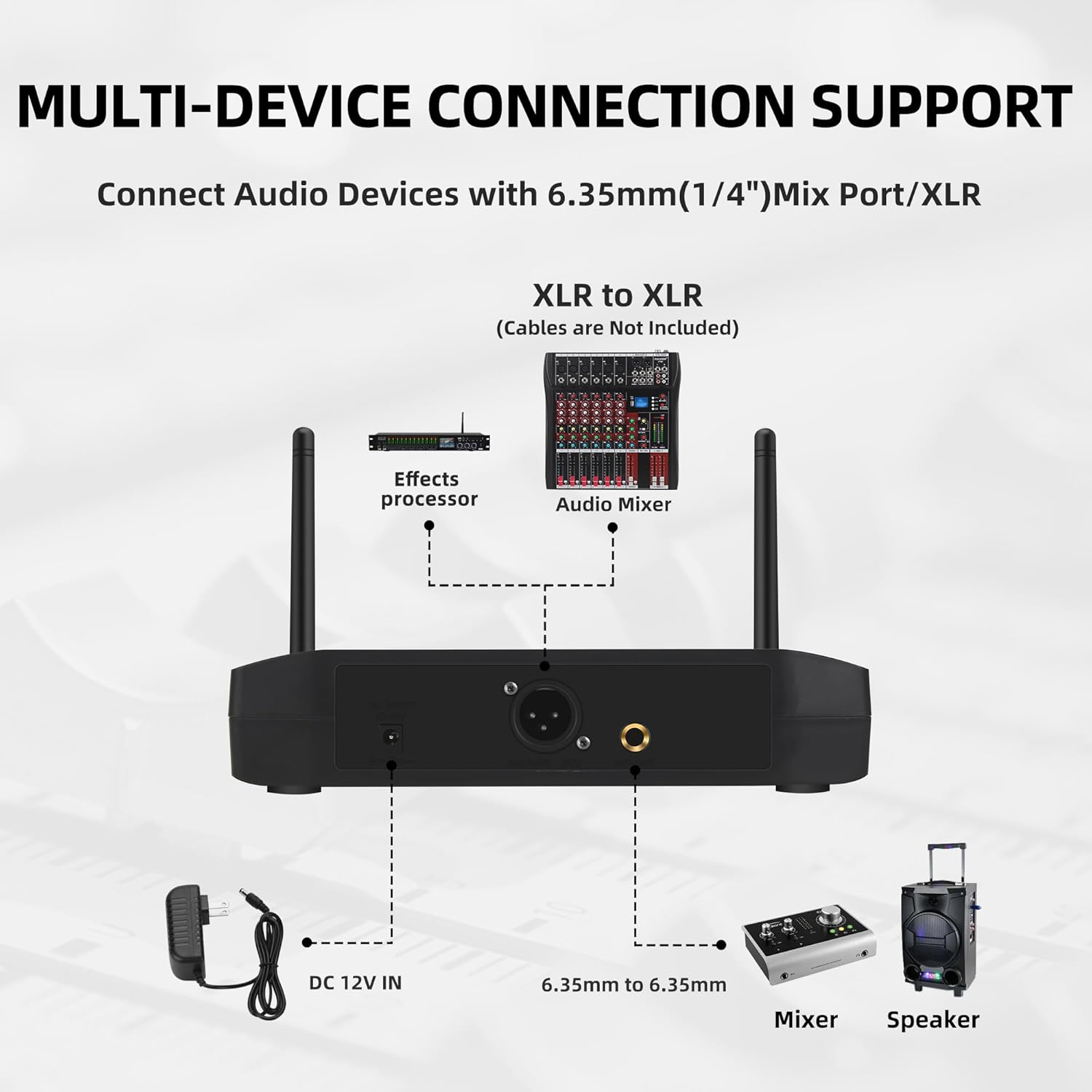 UG-550 Wireless Microphone, Professional 4 Channels Karaoke Handheld System for Home Karaoke, Meeting, Party, Church, DJ, Wedding, Home KTV Set - Image 6