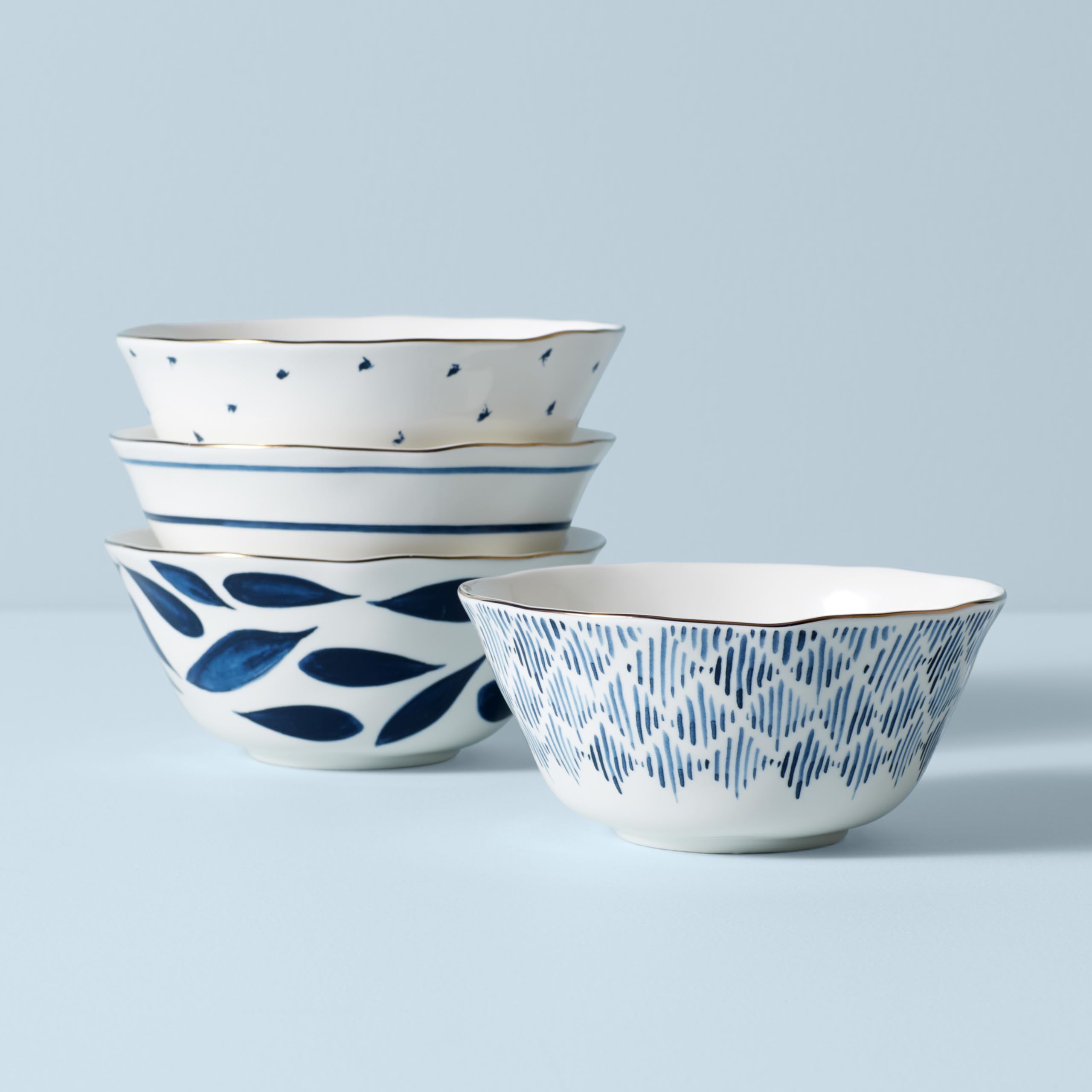 Amazon | Lenox Blue Bay 4点多目的ボウルセット、3.5ポンド | Lenox