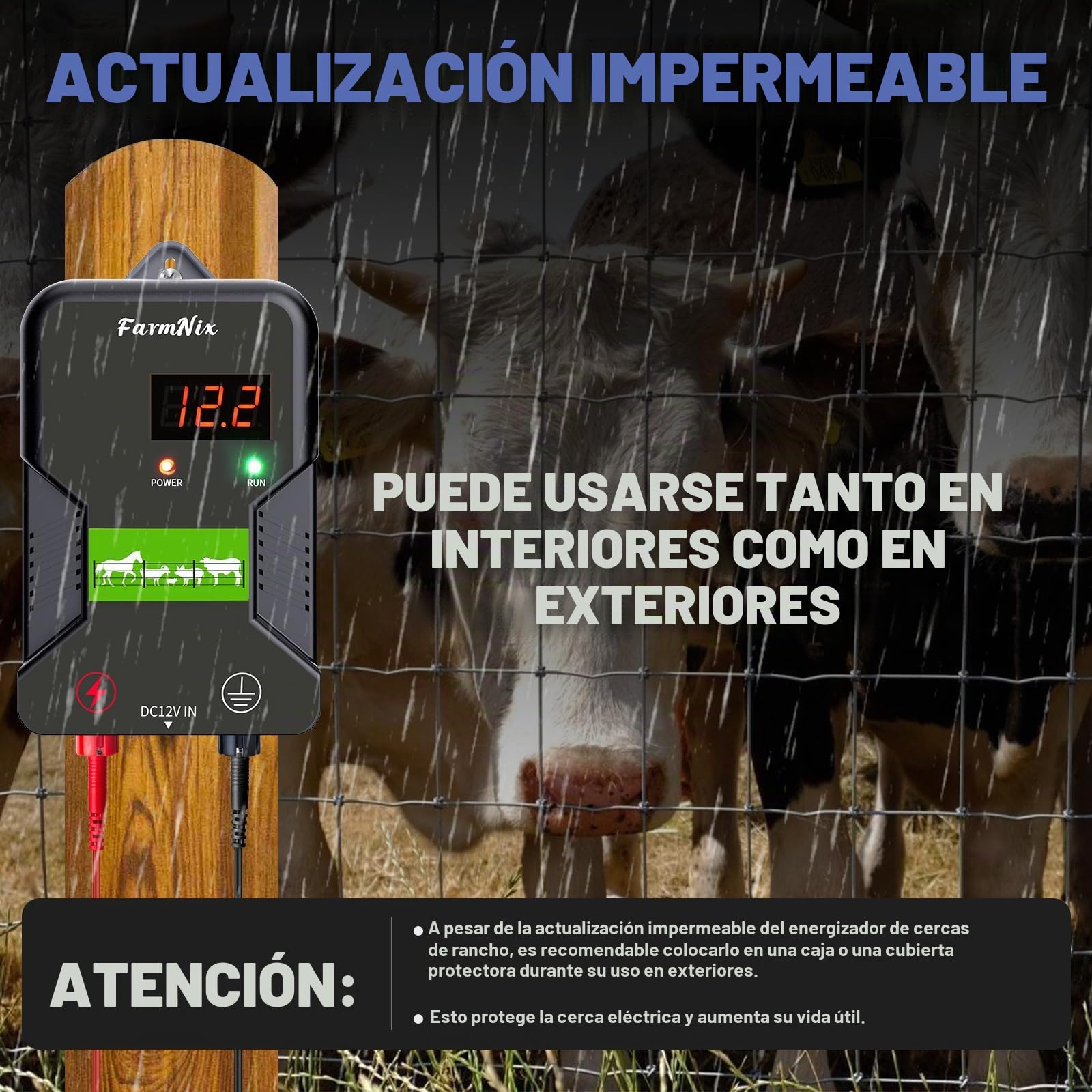 15KM Pastor Electrico con pantalla LED,2J Cerca eléctrica Controlador para caballos,220V Cerca eléctrica Pastor para Cría de animales pastores, para Granja Pastar Jardín (Negro)