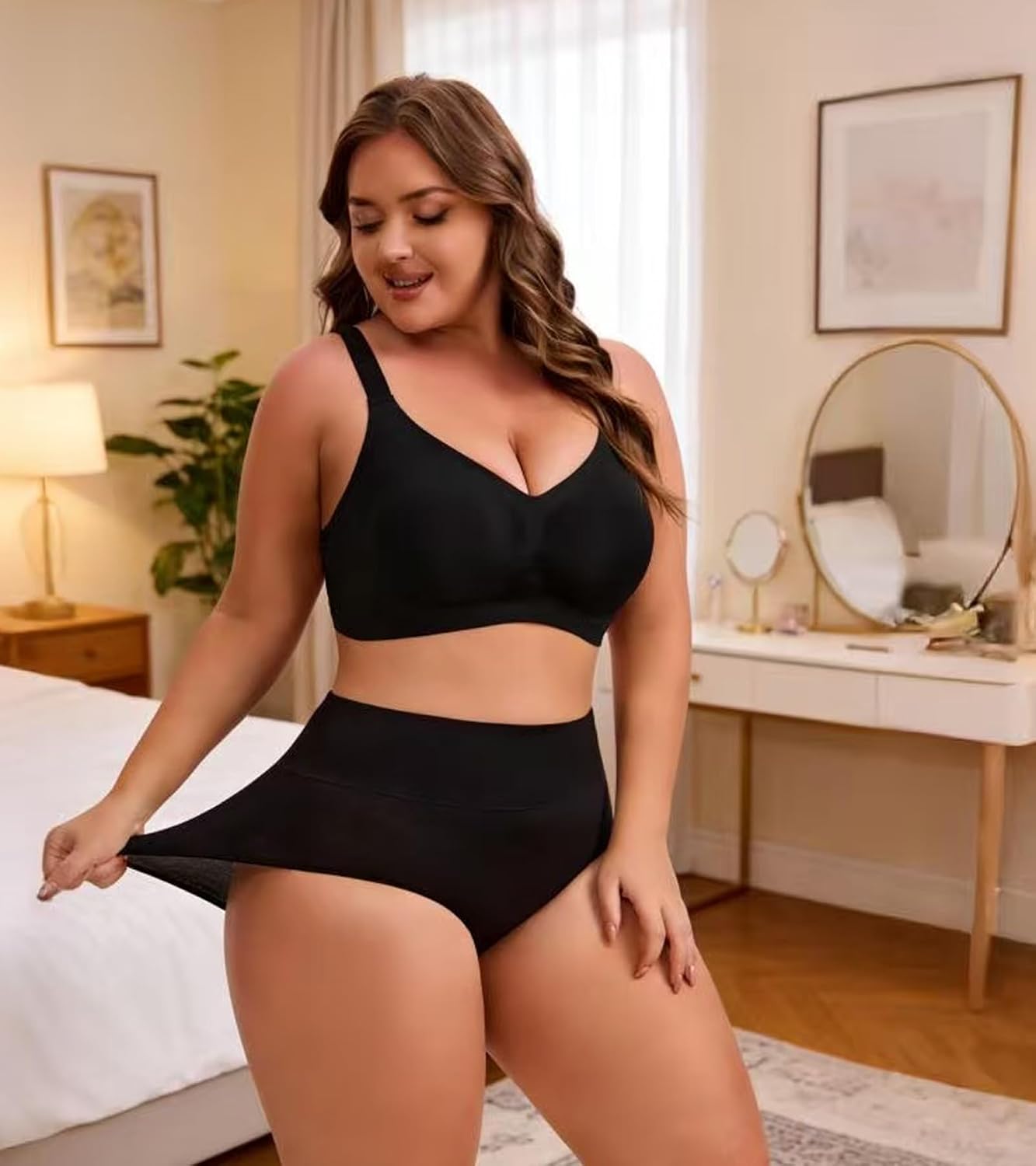Plus Size XL-5XL Women's Cotton Underwear High Waisted Briefs Full Coverage Women's Panties