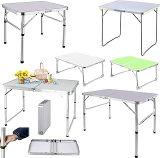 ZanGe 60cm Small Foldable Computer Desk Writing Study Folding Table No-Assembly Space-saving Laptop Desk for Bed, Computer-Desk Office-Desk, Aluminum Alloy Frame Laptop Table Portable, White